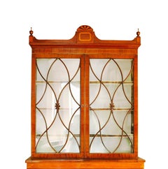 Early 19th Century English Hepplewhite Regency Secretary Bookcase and Cabinet