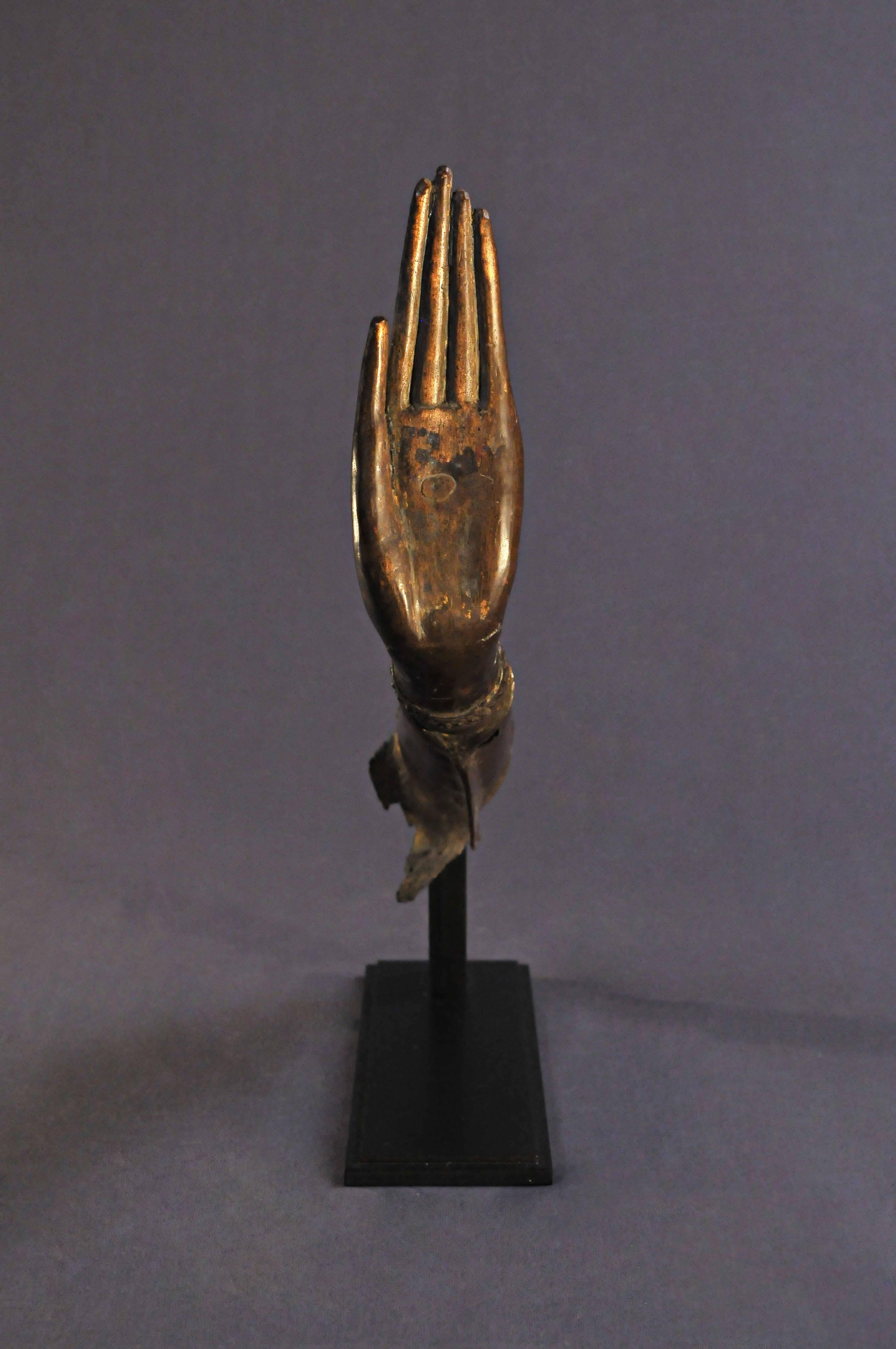 Other 16th Century, Bronze Buddha Hand, Kampaen Phet Period, Art of Thailand