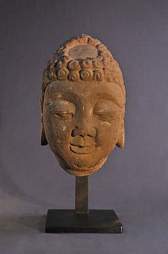 Late 14th Century, Stone Buddha Head, Yuan Dynasty, Art of China