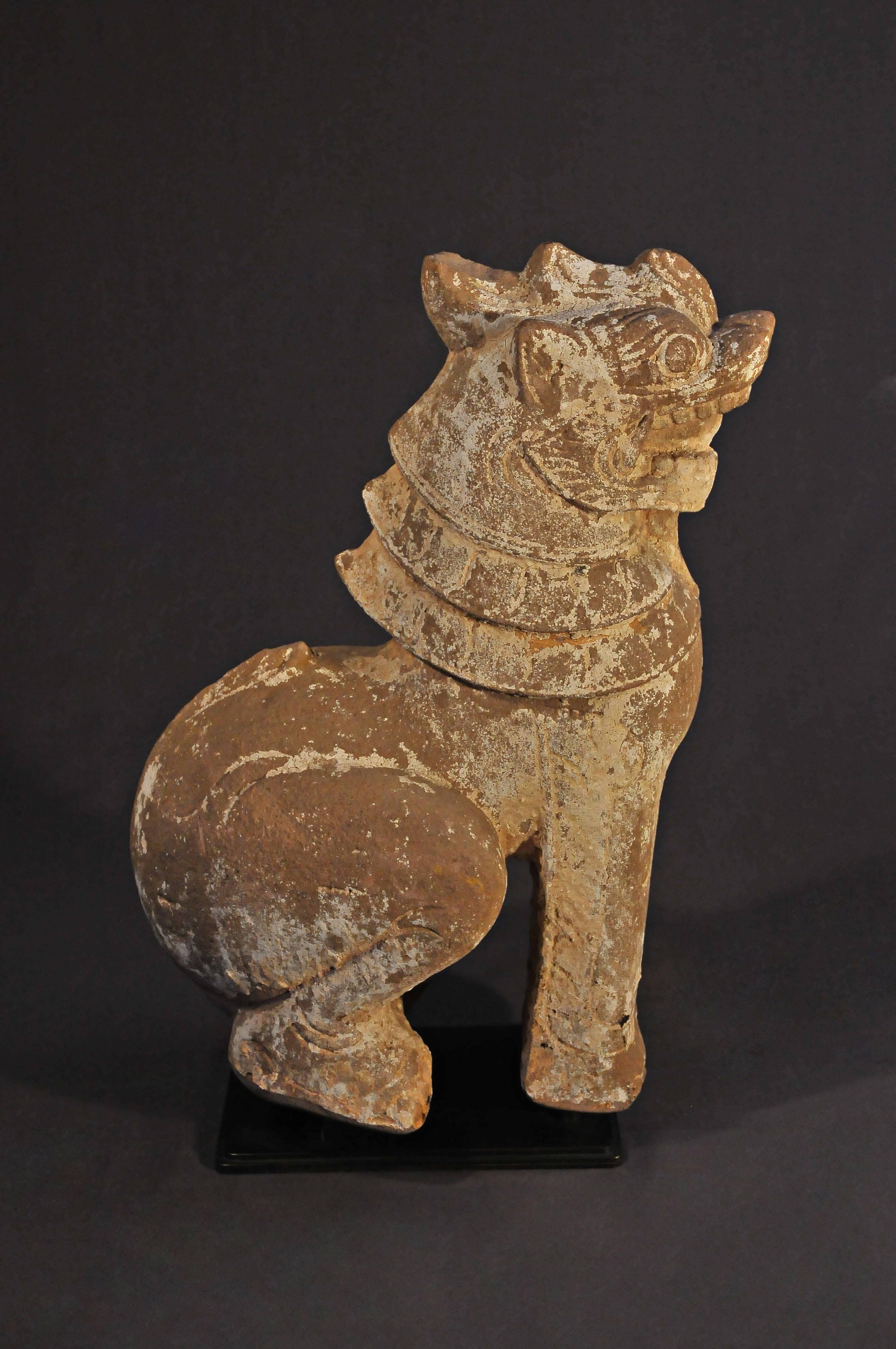Hand-Carved Late 14th Century, Stone Lion, Pagan Period, Art of Burma