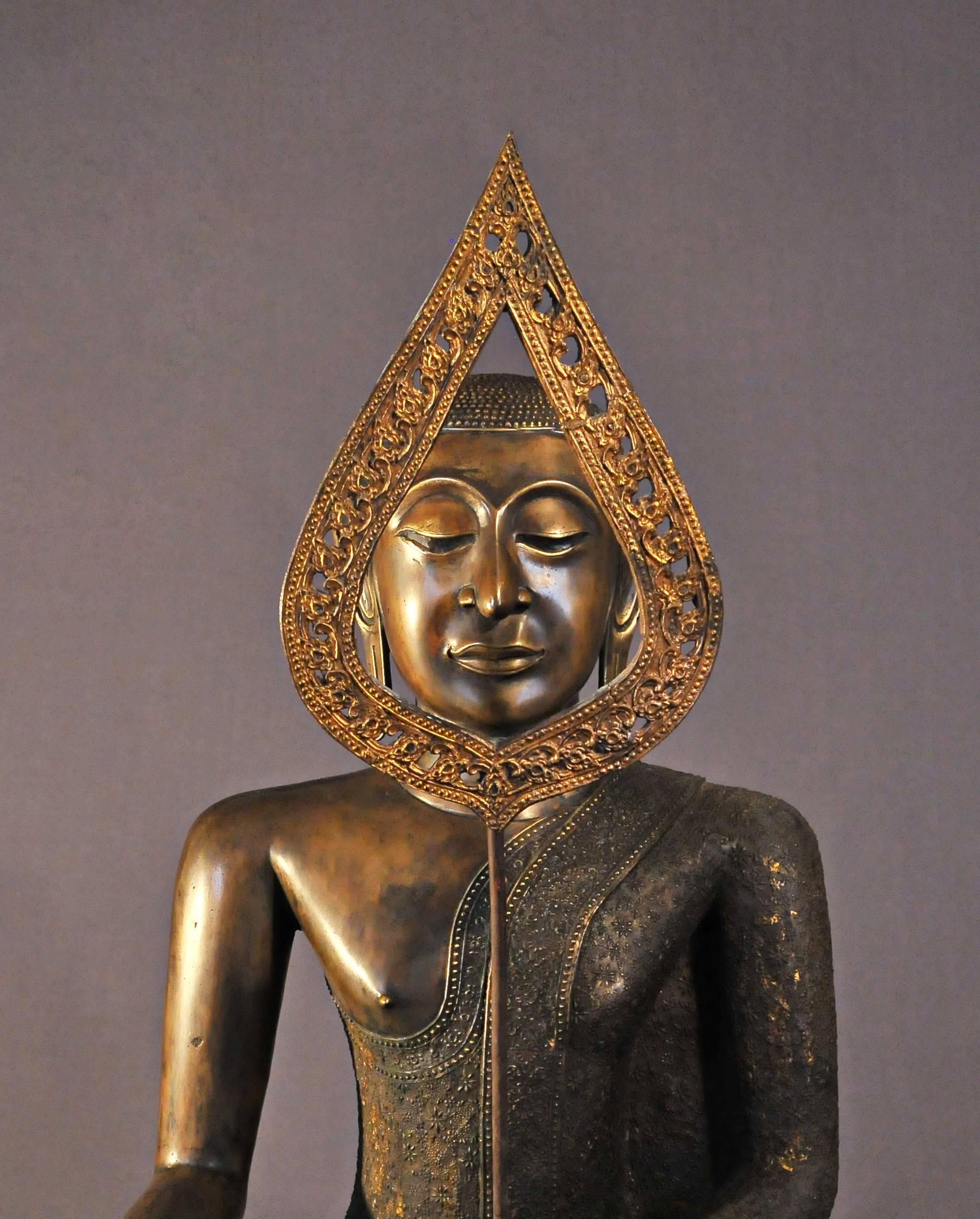 Other 19th Century Bronze Virasana Bodhisattva in Bhumisparsha Mudra, Thailand For Sale