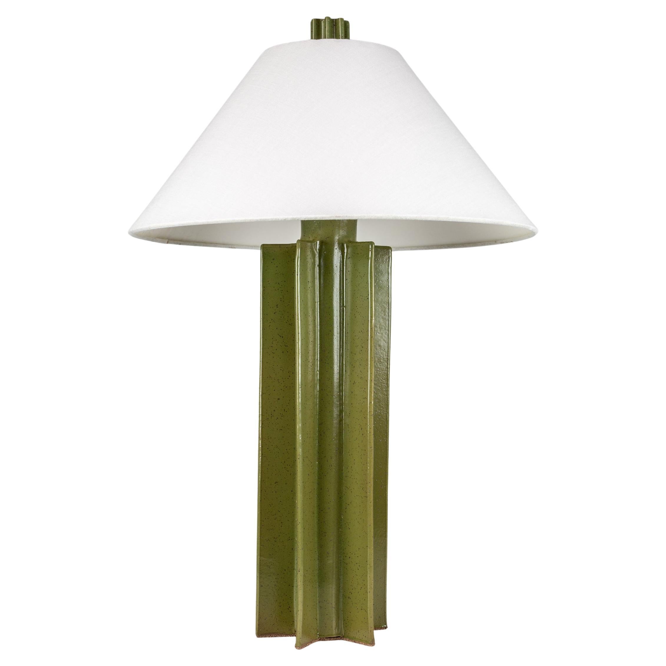 FIN _November Green
Please note that this listing includes the table base and finial. Light bulbs are included with the lamp. If you would like the shade shown in the image, it can be added for an additional flat fee of $200. A standard harp is