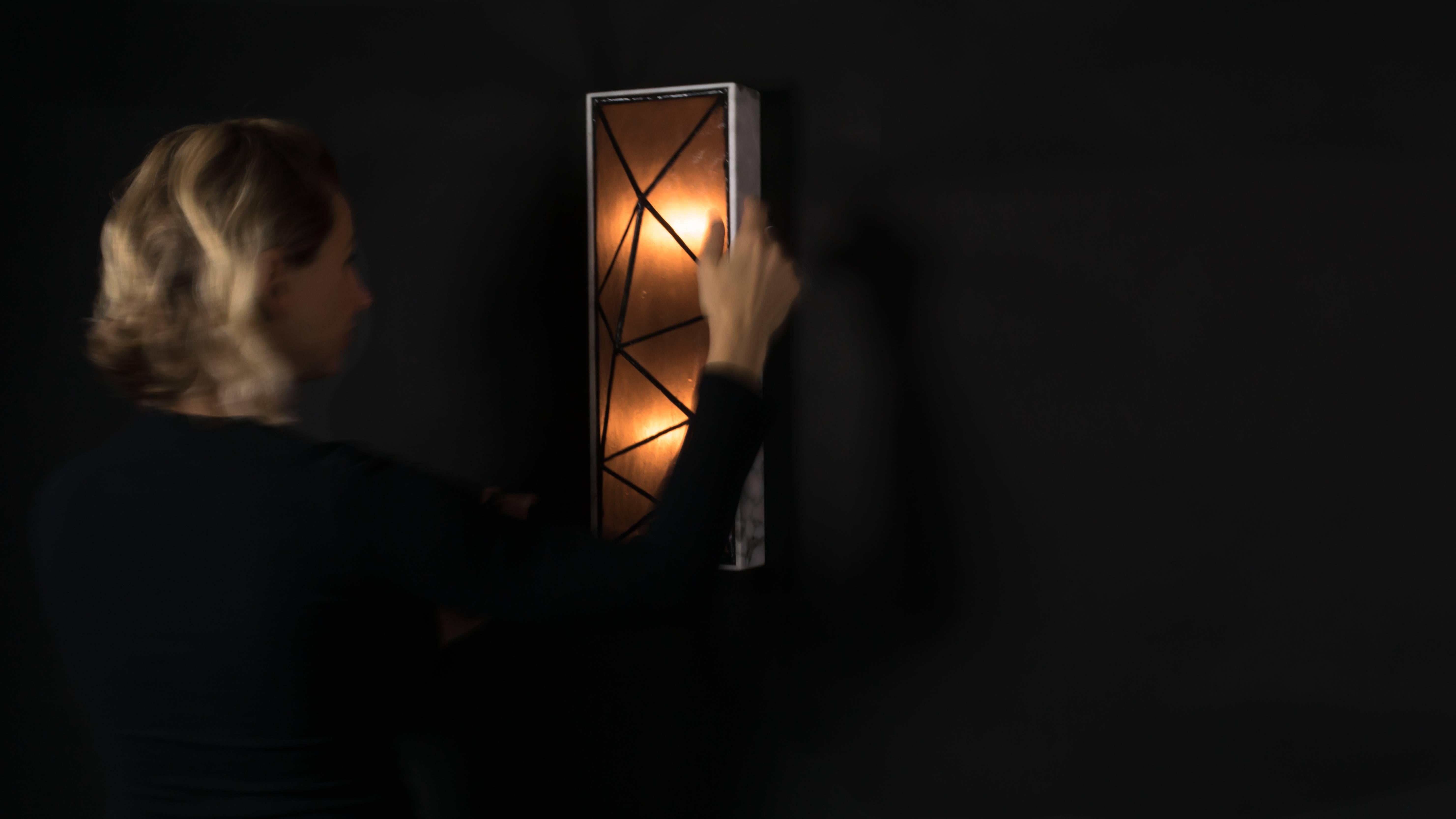 Gem_Stone, Contemporary Wall Sconce in Glass and Carrera Marble by Kalin Asenov For Sale 10