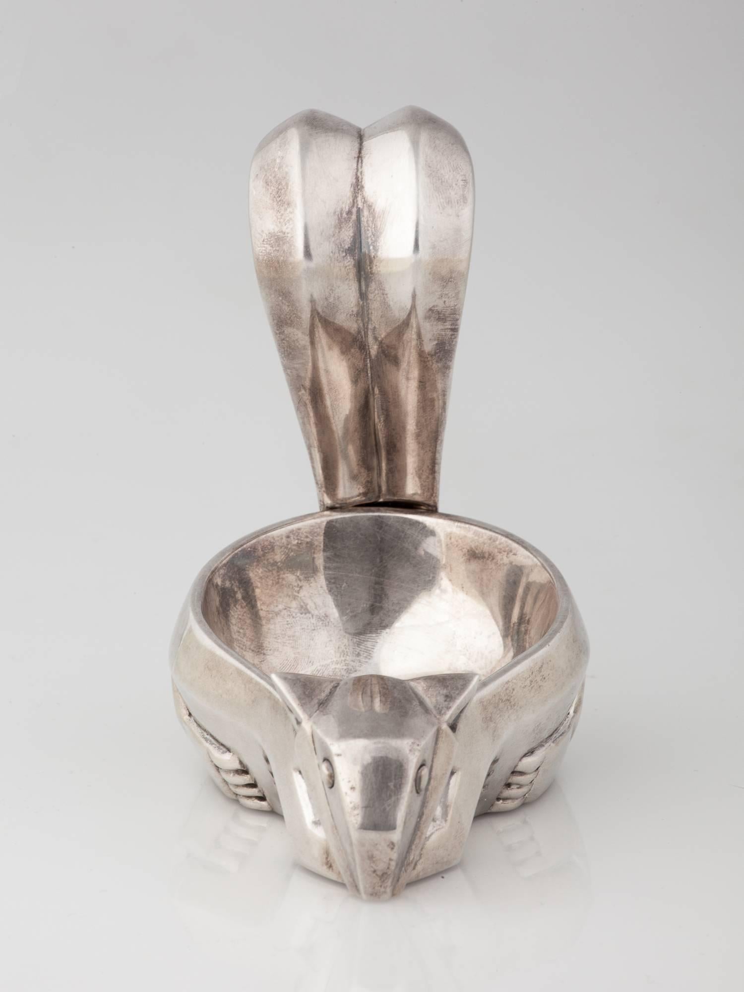 French Art Deco Squirrel Nut Dish by Christofle