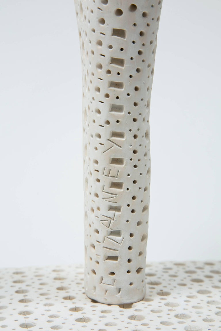 Contemporary White Terracotta Sculpture by Alexandre Ney For Sale