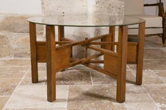 Art Deco Oak and Glass Coffee Table