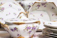19th Century French Limoges Bac Et Perigault Table Service