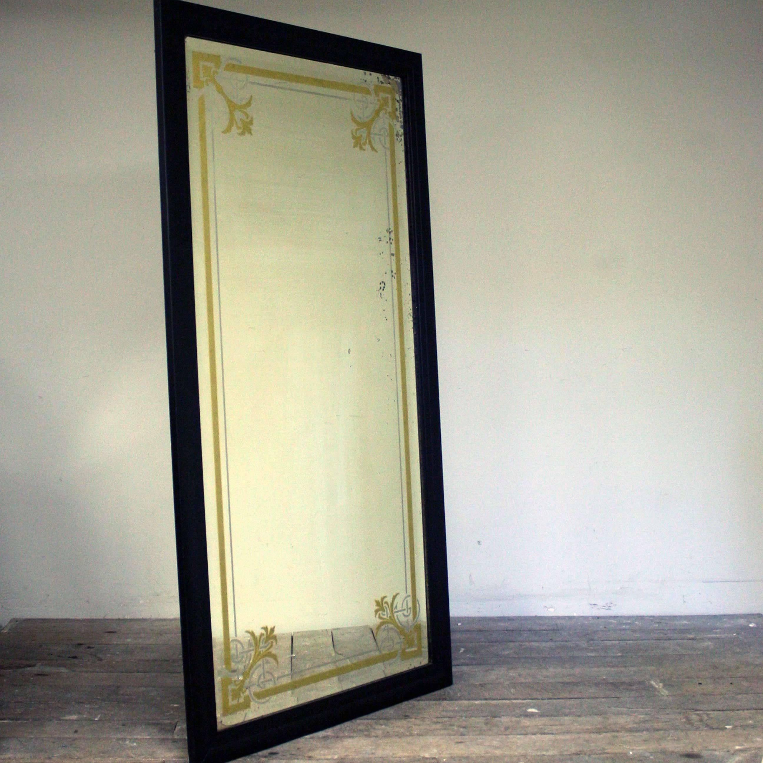 Ebonized Early 20th Century Large Edwardian Mirror