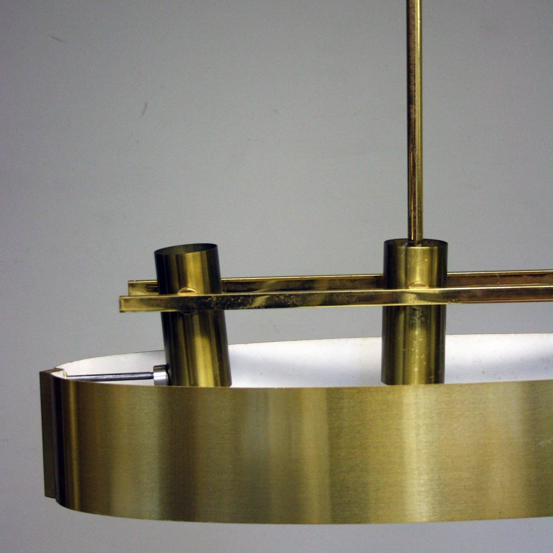 French 20th Century Brushed Brass Ceiling Light 1
