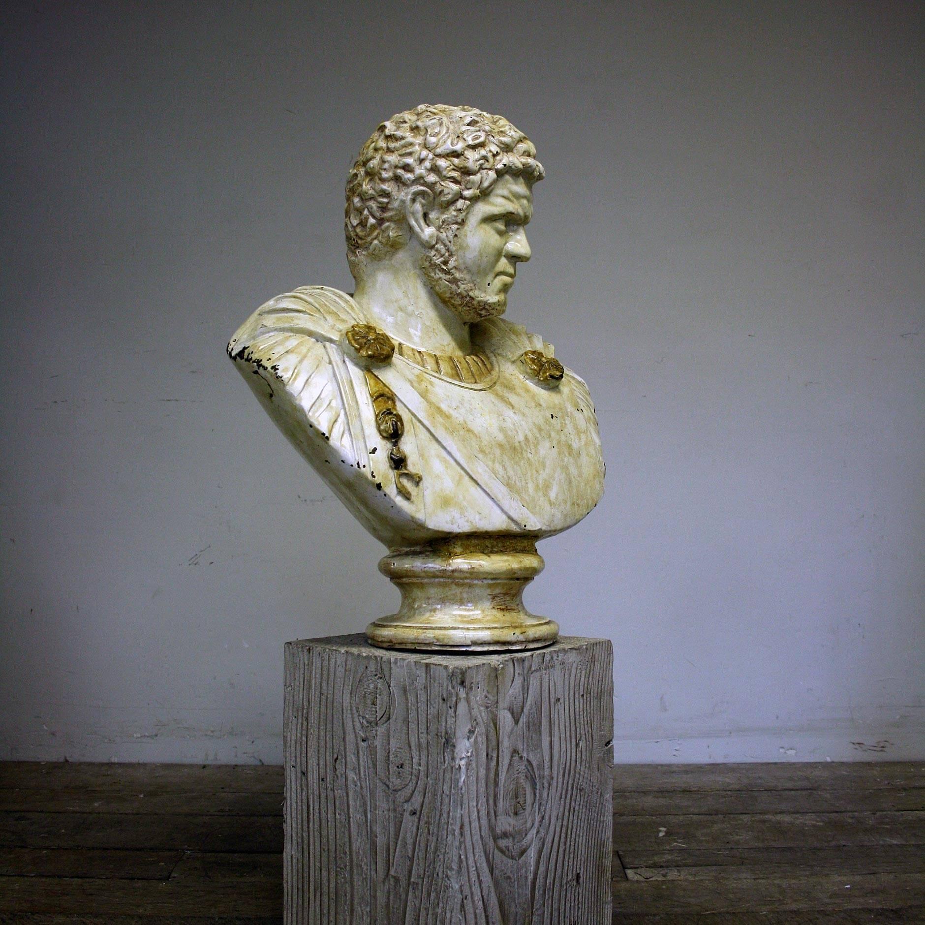 Mid-20th Century Bronze and Enamel Bust of Caracalla In Good Condition In Bagshot, GB