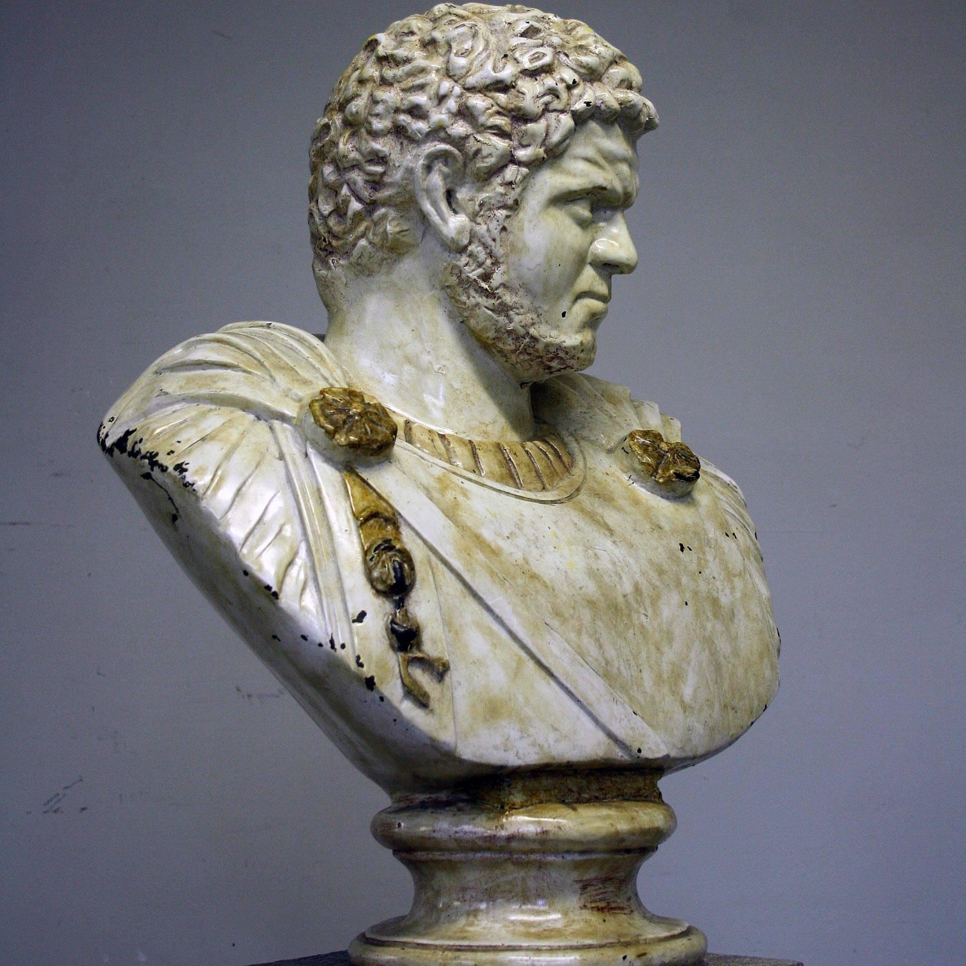 Mid-20th Century Bronze and Enamel Bust of Caracalla 1