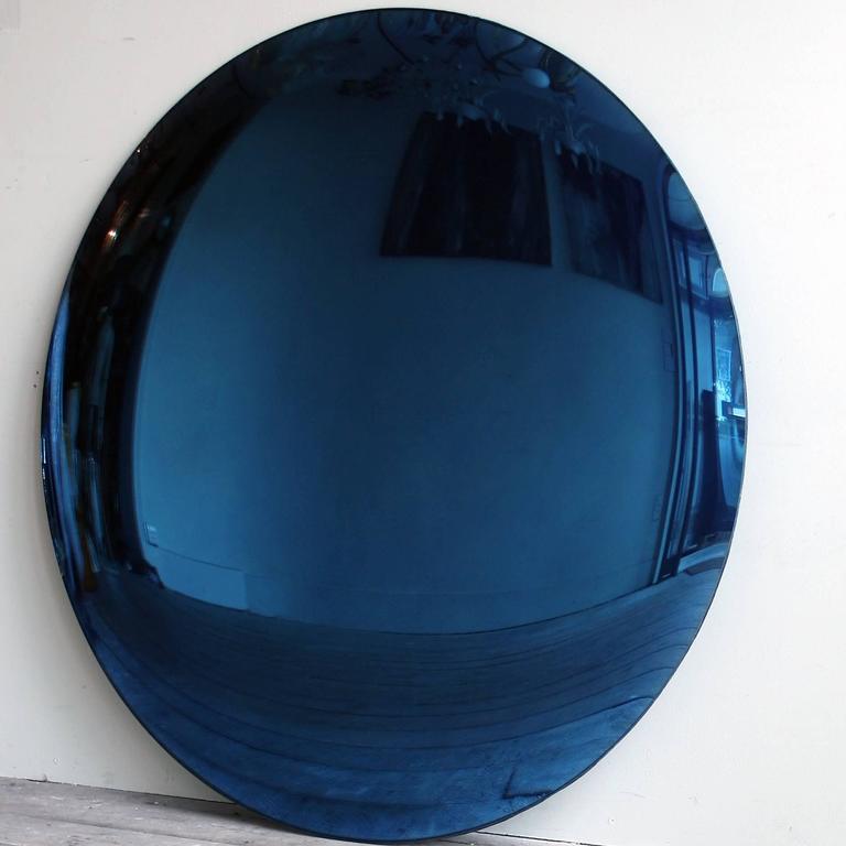 Large Blue Convex Mirror For Sale at 1stDibs large convex mirror, large blue mirror, convex