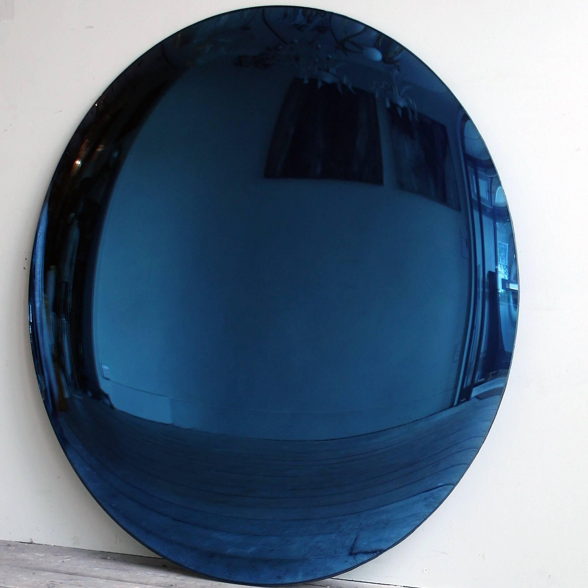 Great Britain (UK) Large Blue Convex Mirror For Sale