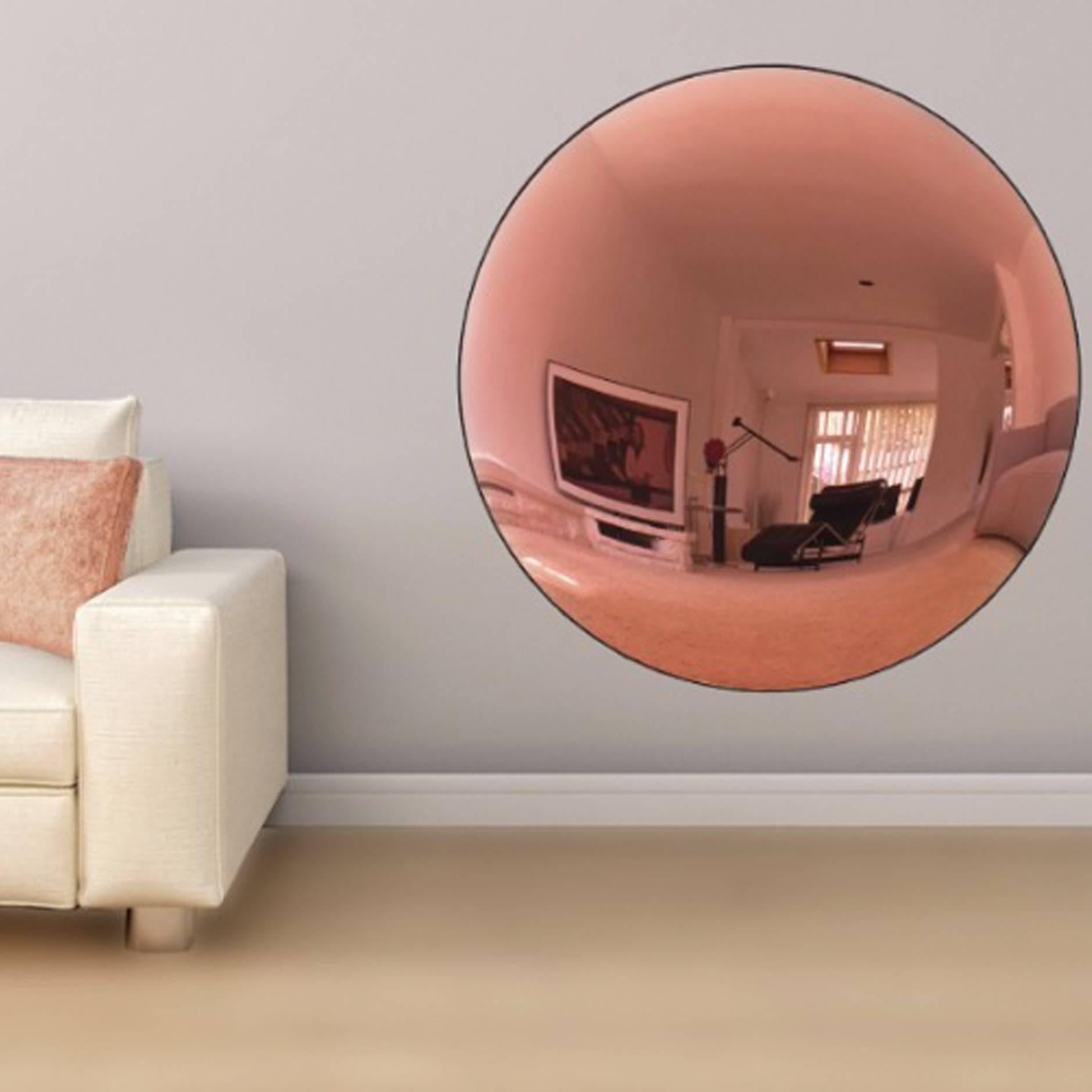 Great Britain (UK) Large Antiqued Pink Convex Mirror For Sale