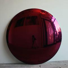Grand miroir convexe violet