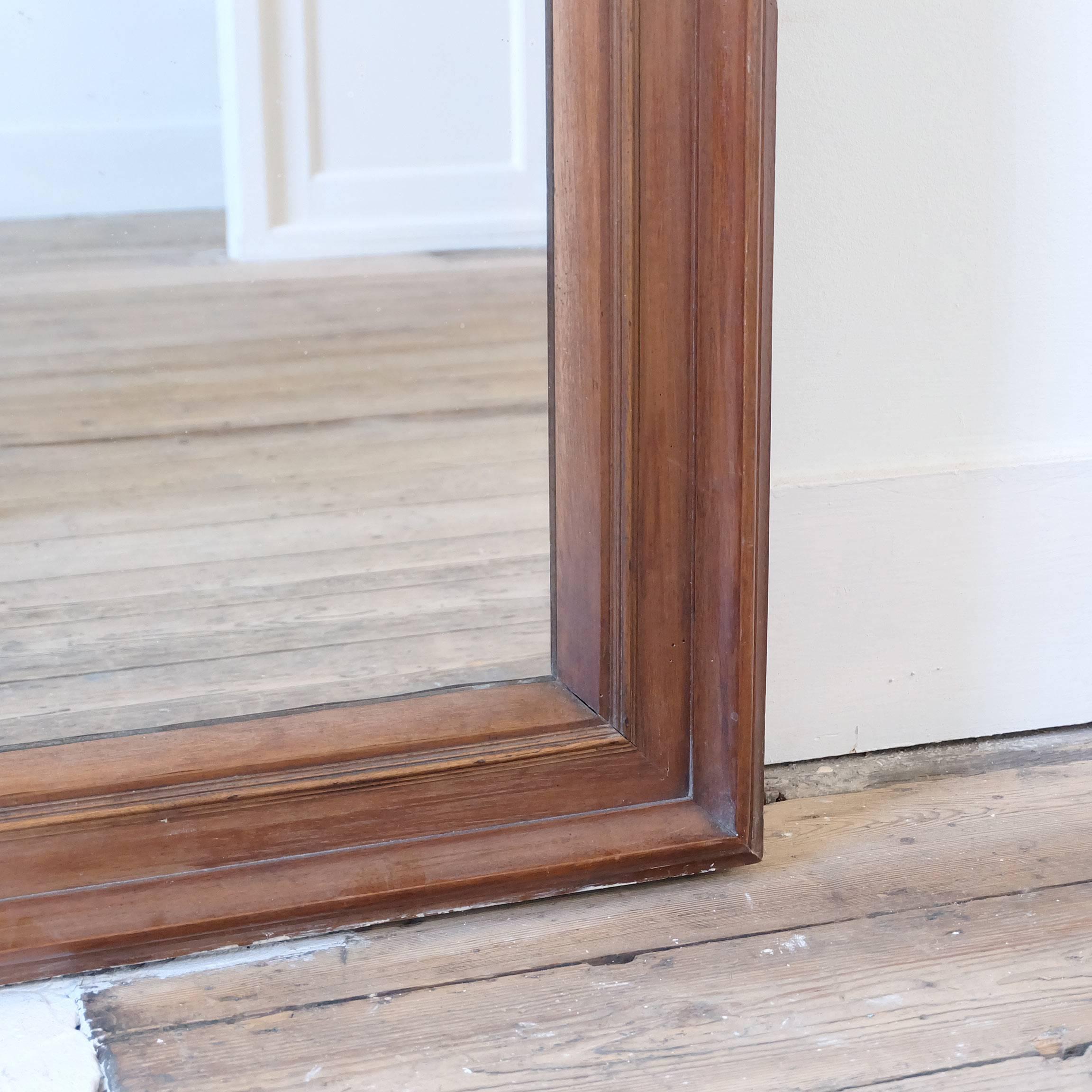 Large Early 20th Century Edwardian Walnut Mirror In Good Condition In Bagshot, GB