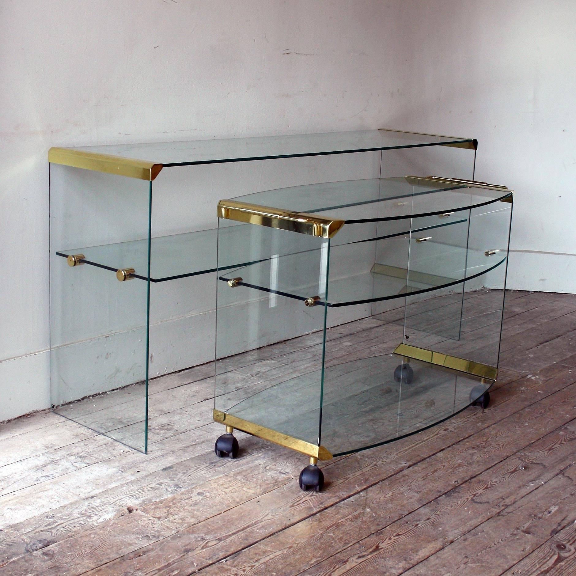 Gallotti & Radice Glass Console In Excellent Condition In Bagshot, GB