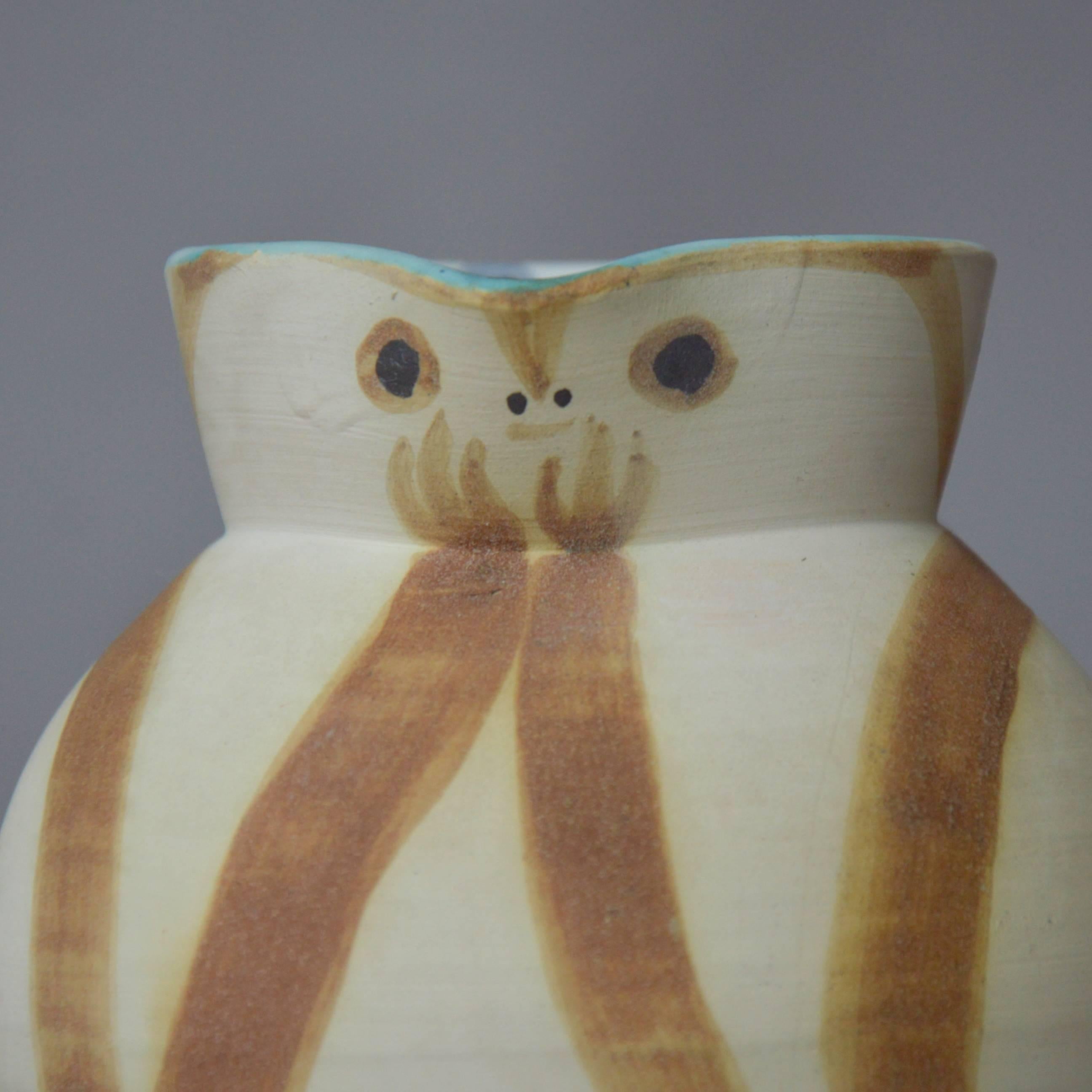 Earthenware Pablo Picasso Madoura Ceramic Pitcher Little Wood-Owl, 1949