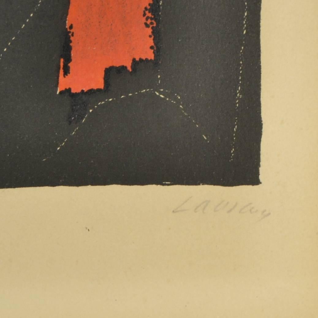 Signed lithograph print by Russian/French artist André Lanskoy (1902–1976), Abstract composition. Signed and numbered 134/150.
Dimensions: 65 x 50.5 cm (76 x 56 cm).