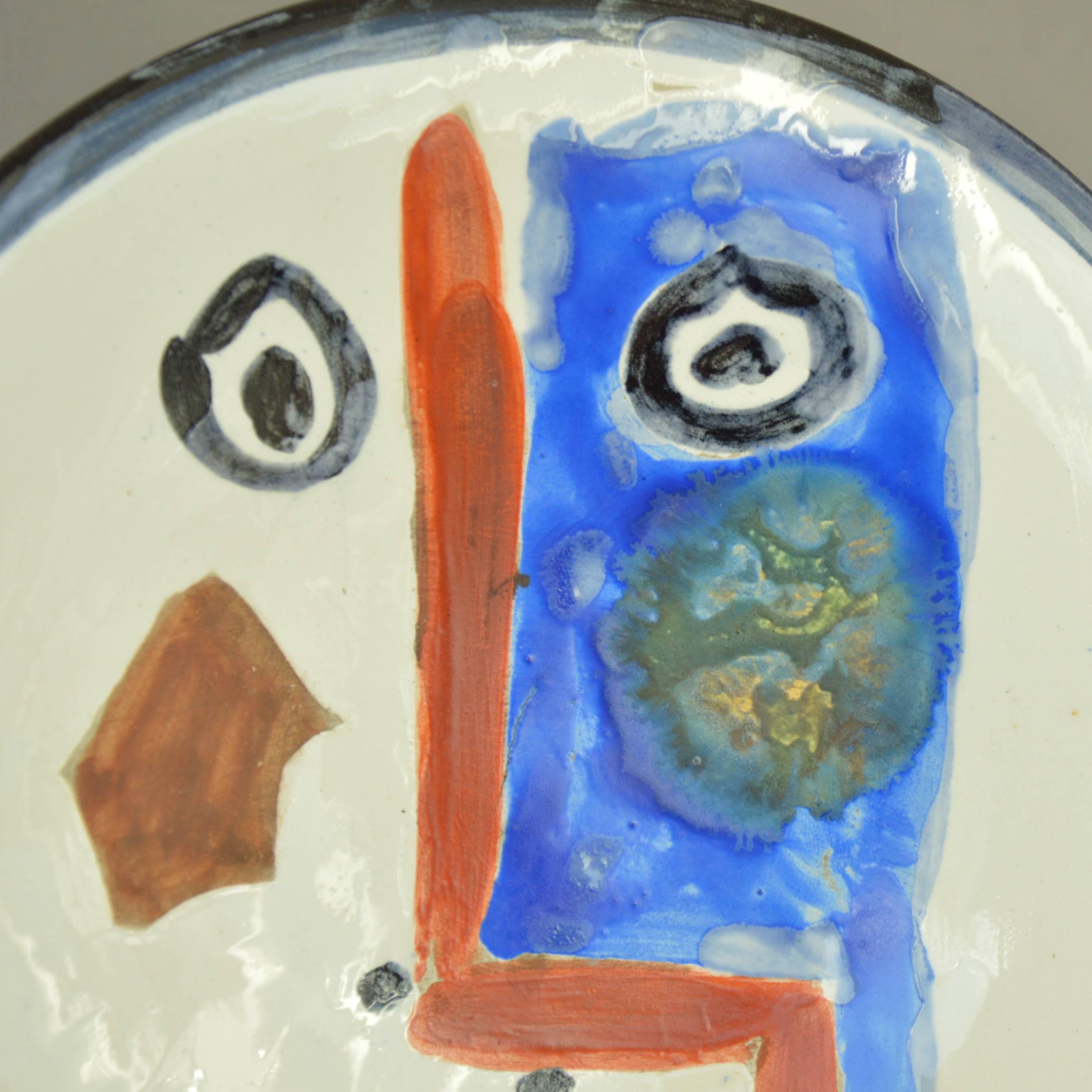 Mid-20th Century Pablo Picasso Madoura Ceramic Plate Face No.193, circa 1963