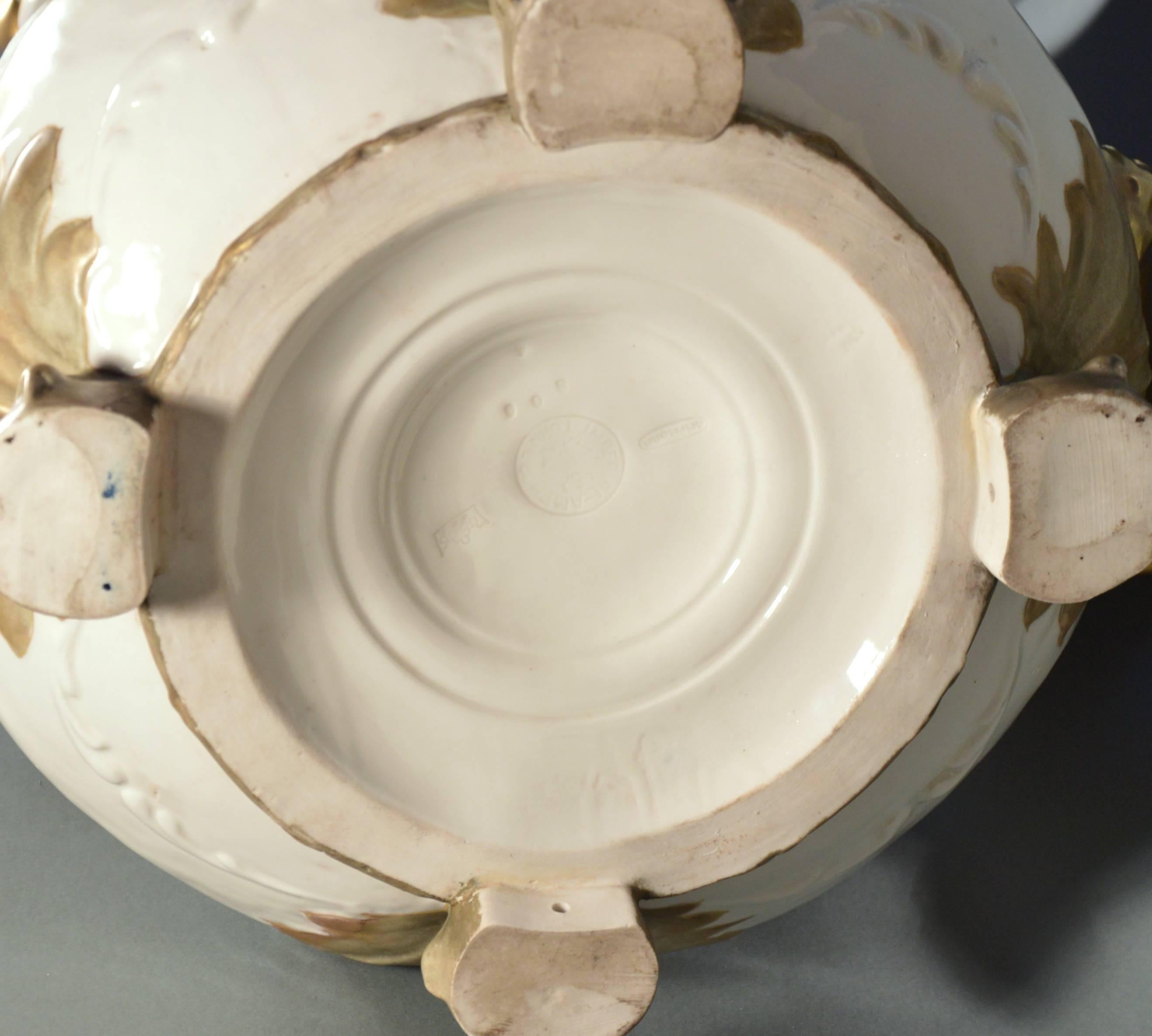 Large Art Nouveau Amphora Porcelain Vase Bohemia, Early 20th Century 2