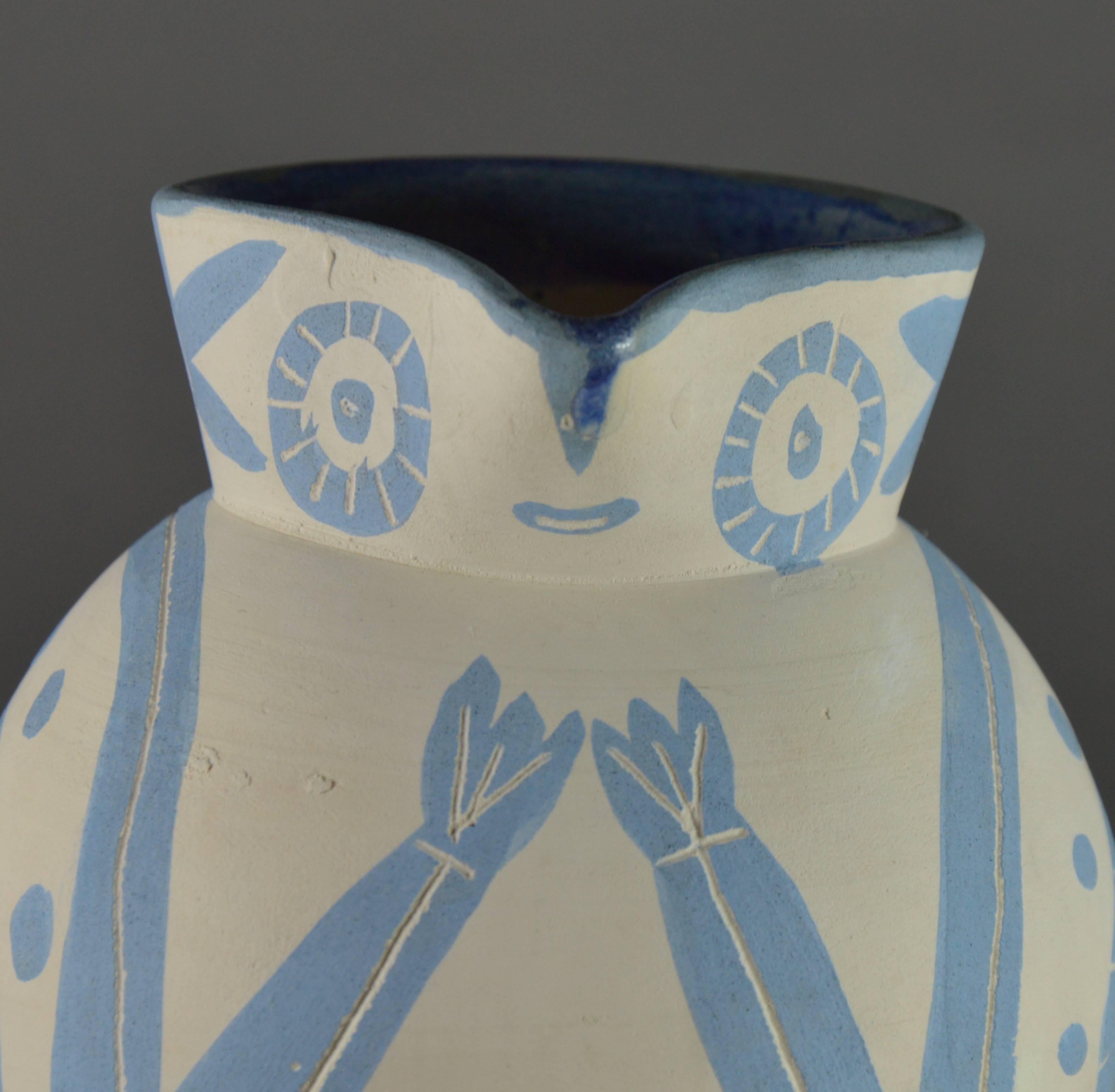Rare Pablo Picasso Madoura Ceramic Pitcher Little Wood-Owl, 1949 2