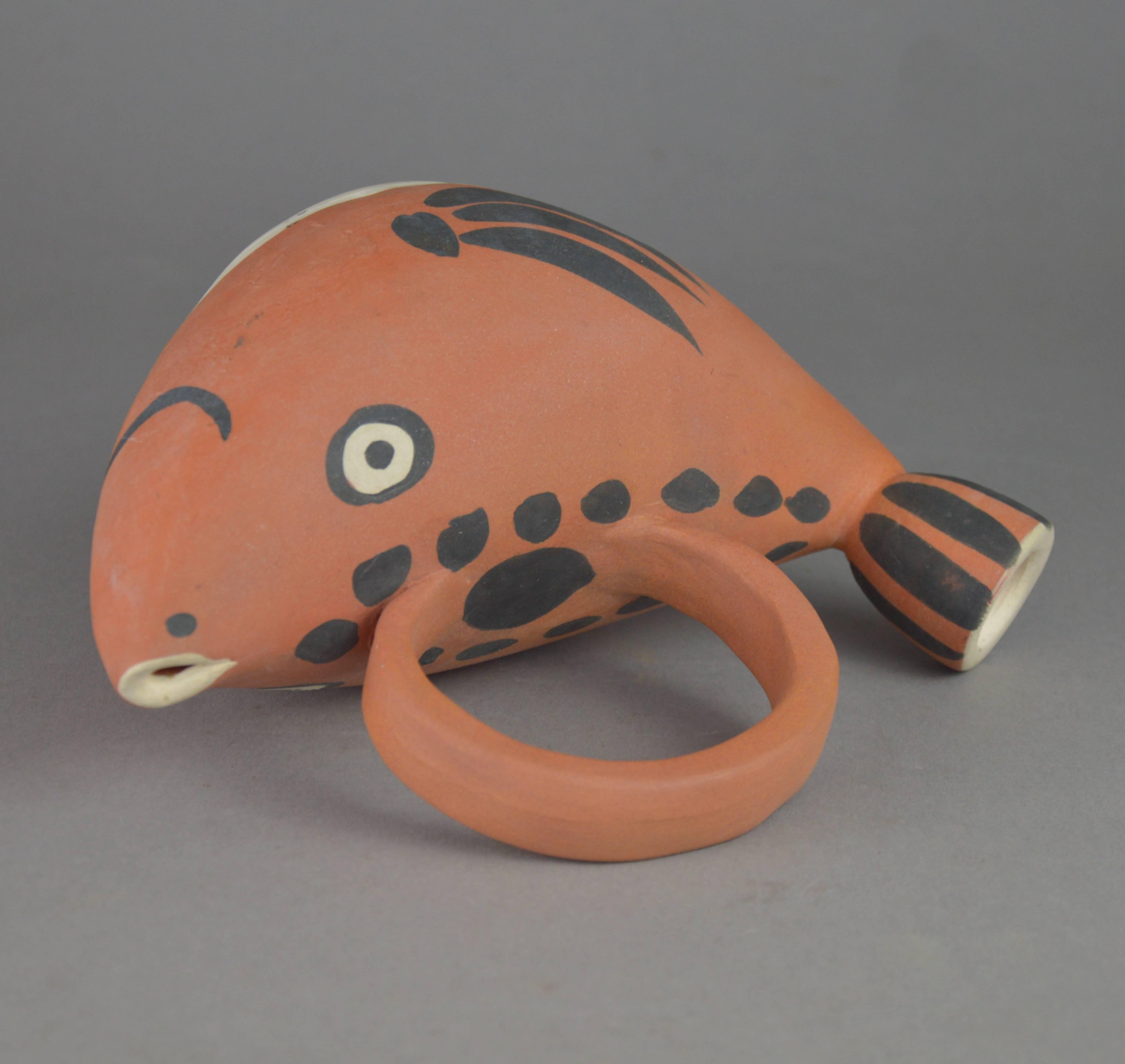 Pablo Picasso Madoura Ceramic Turned Pitcher, Fish, 1952 1
