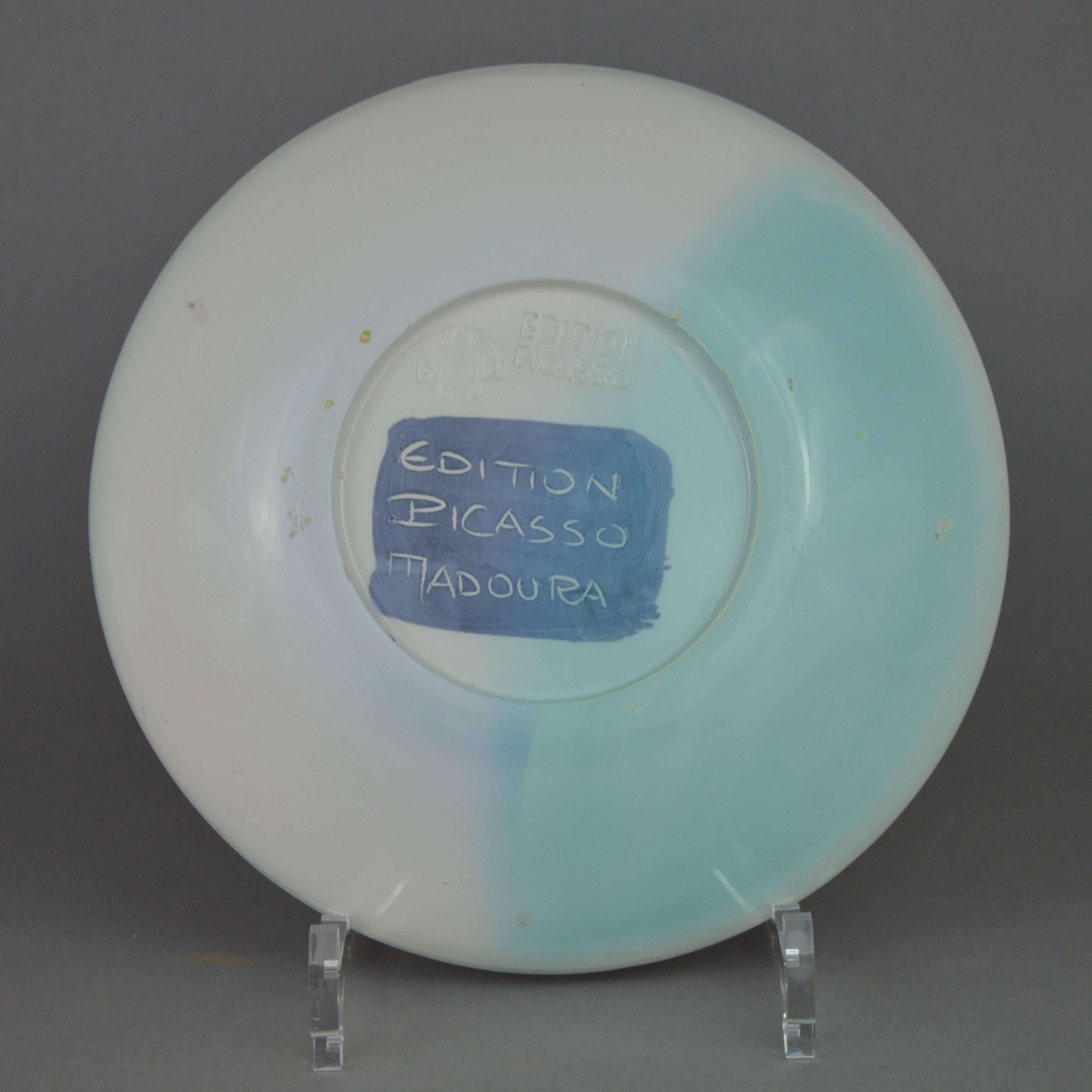 Mid-20th Century Pablo Picasso Madoura Ceramic Plate Toros, 1952