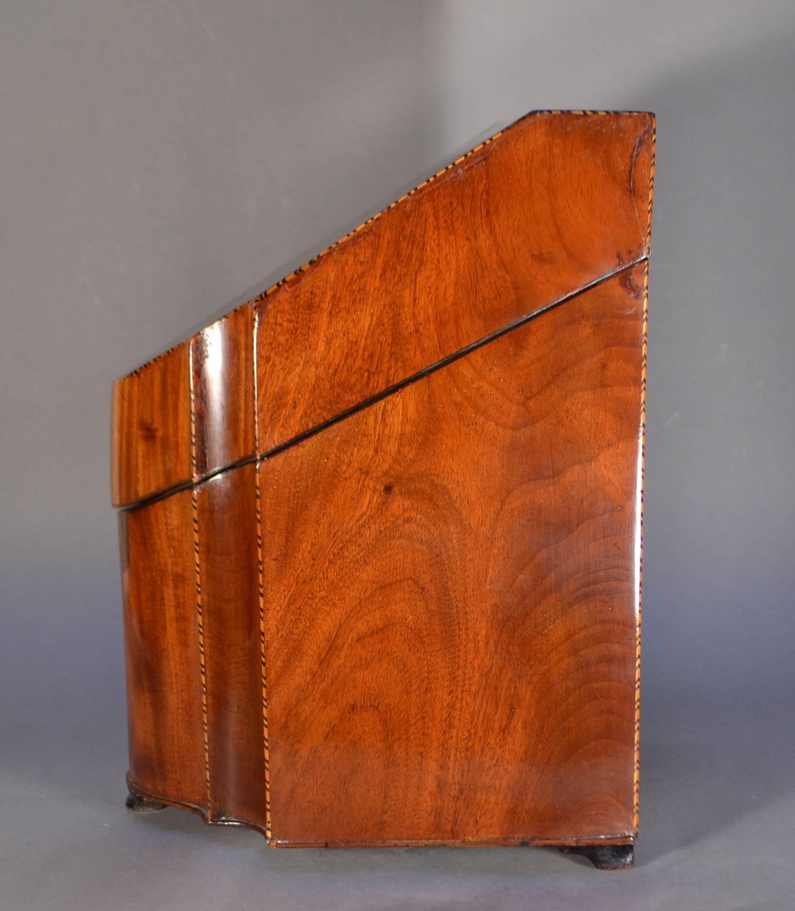 Victorian Marquetry Mahogany Letter Box, 19th Century 1