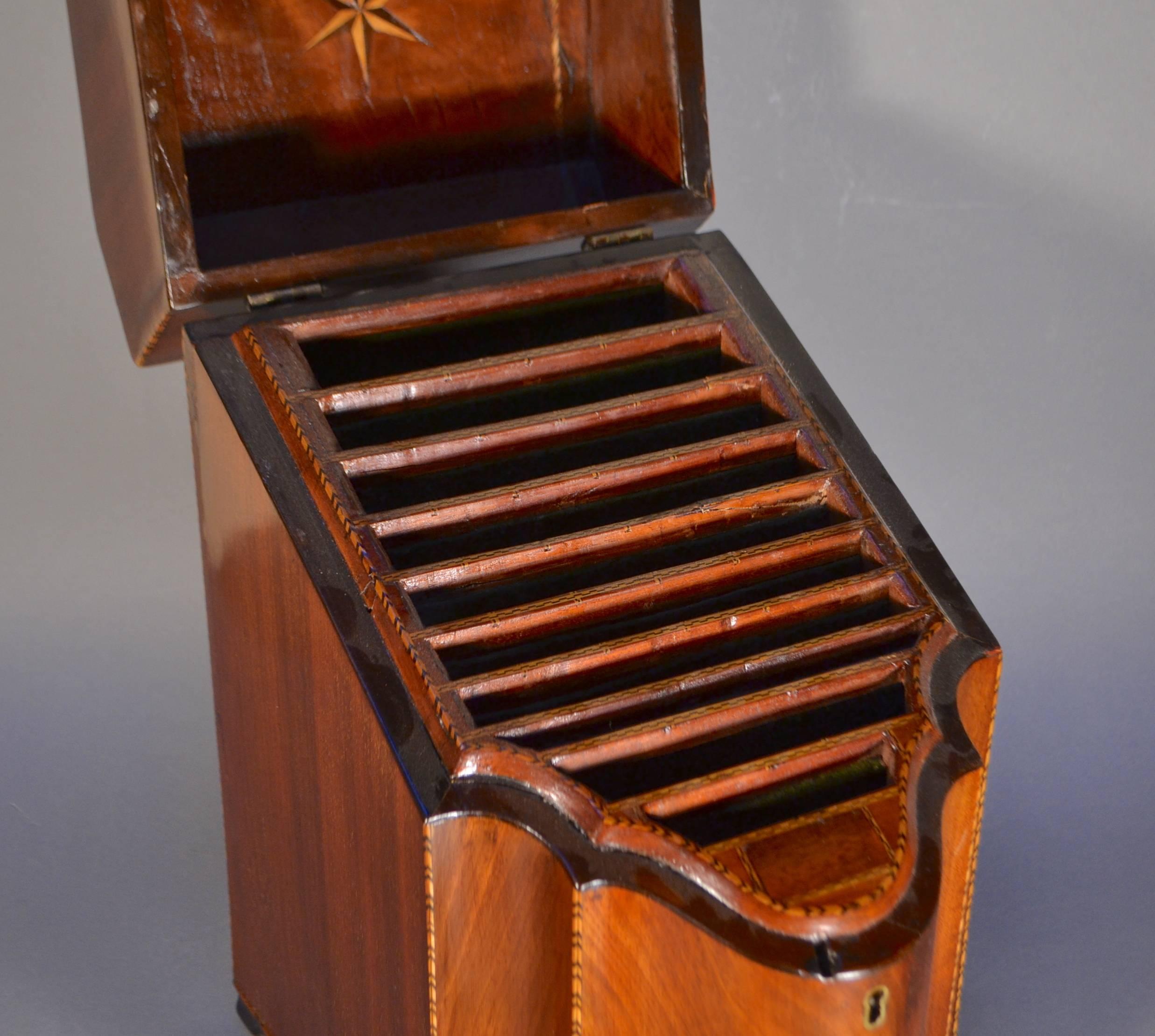Victorian Marquetry Mahogany Letter Box, 19th Century 5
