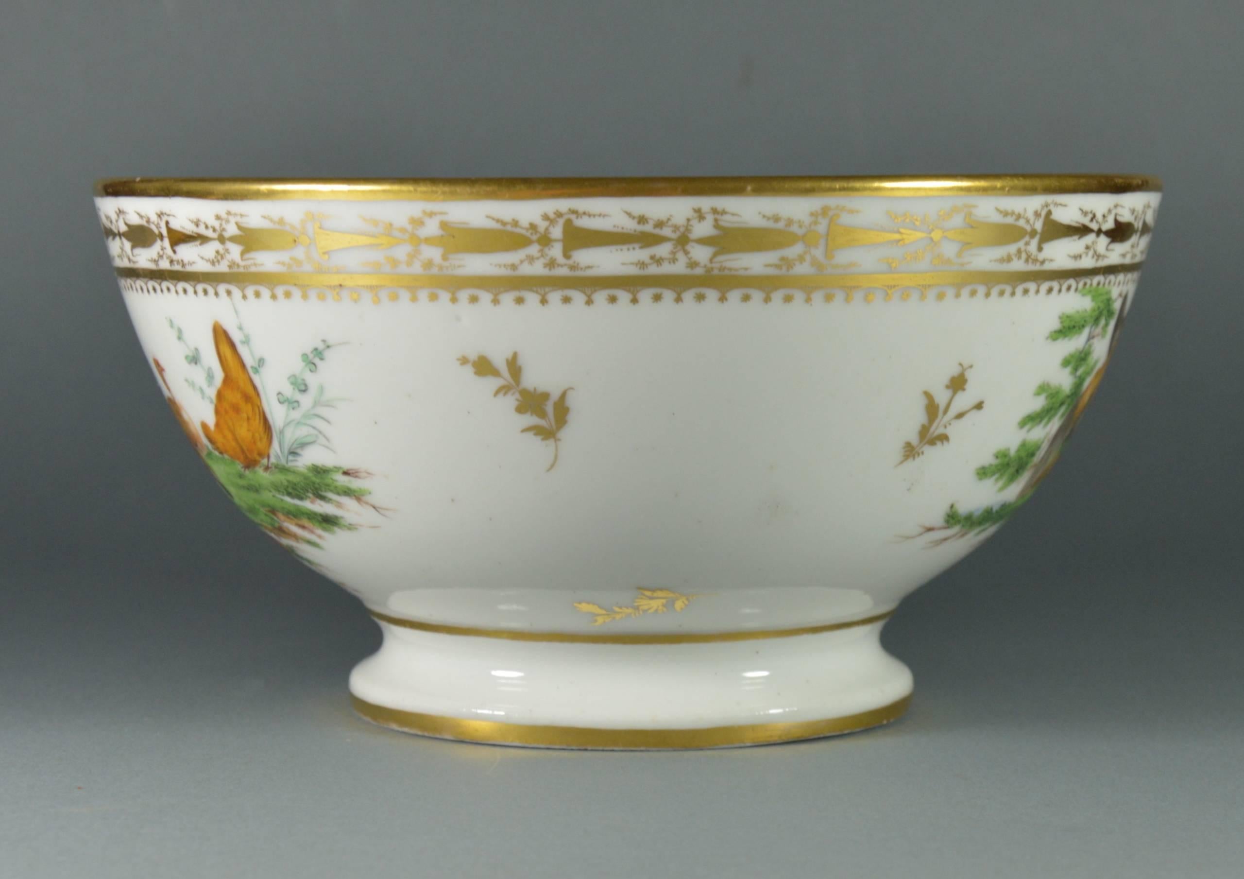 Belgian Old Brussels Porcelain Slop Bowl by Louis Cretté Manufacture, 19th Century For Sale