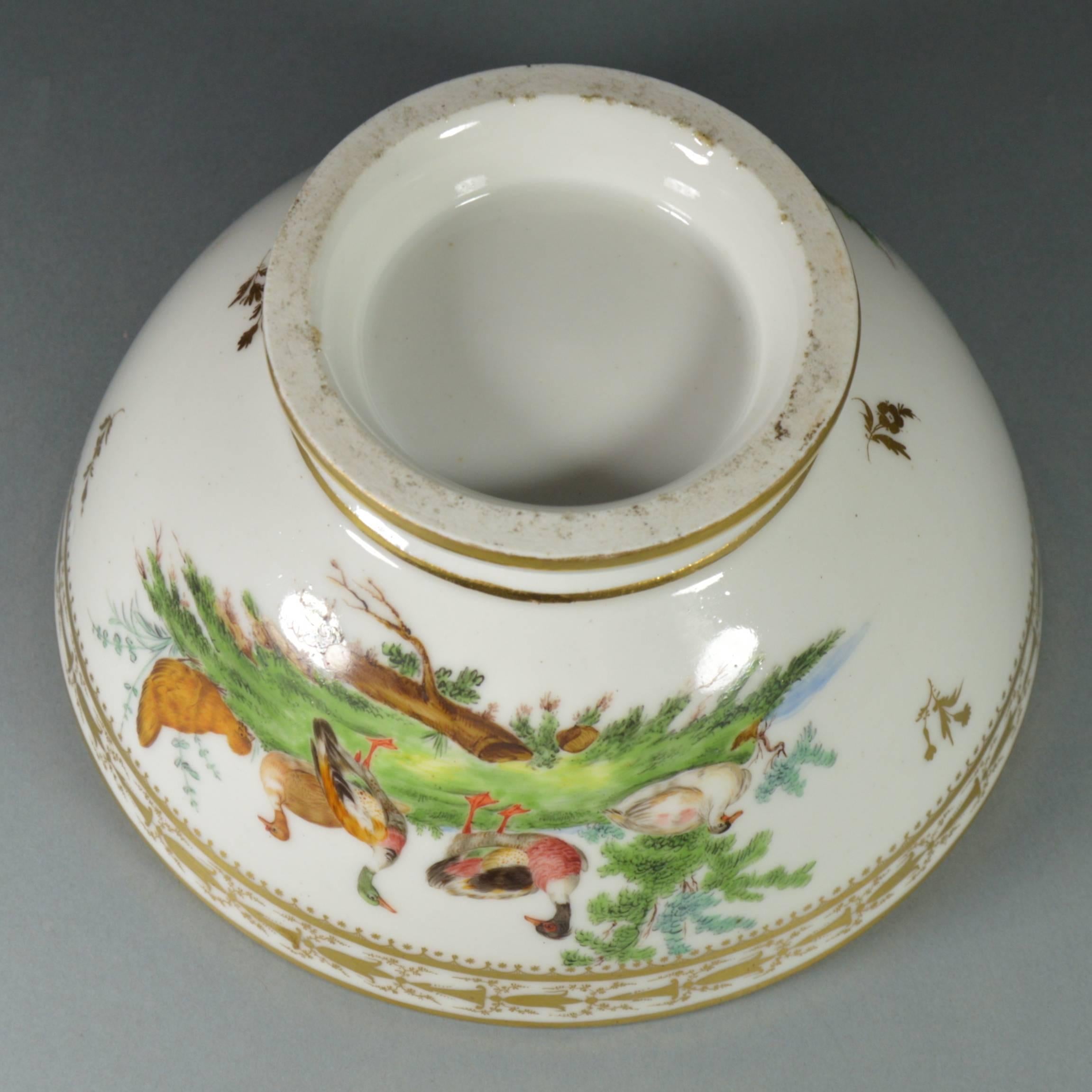 Old Brussels Porcelain Slop Bowl by Louis Cretté Manufacture, 19th Century For Sale 5