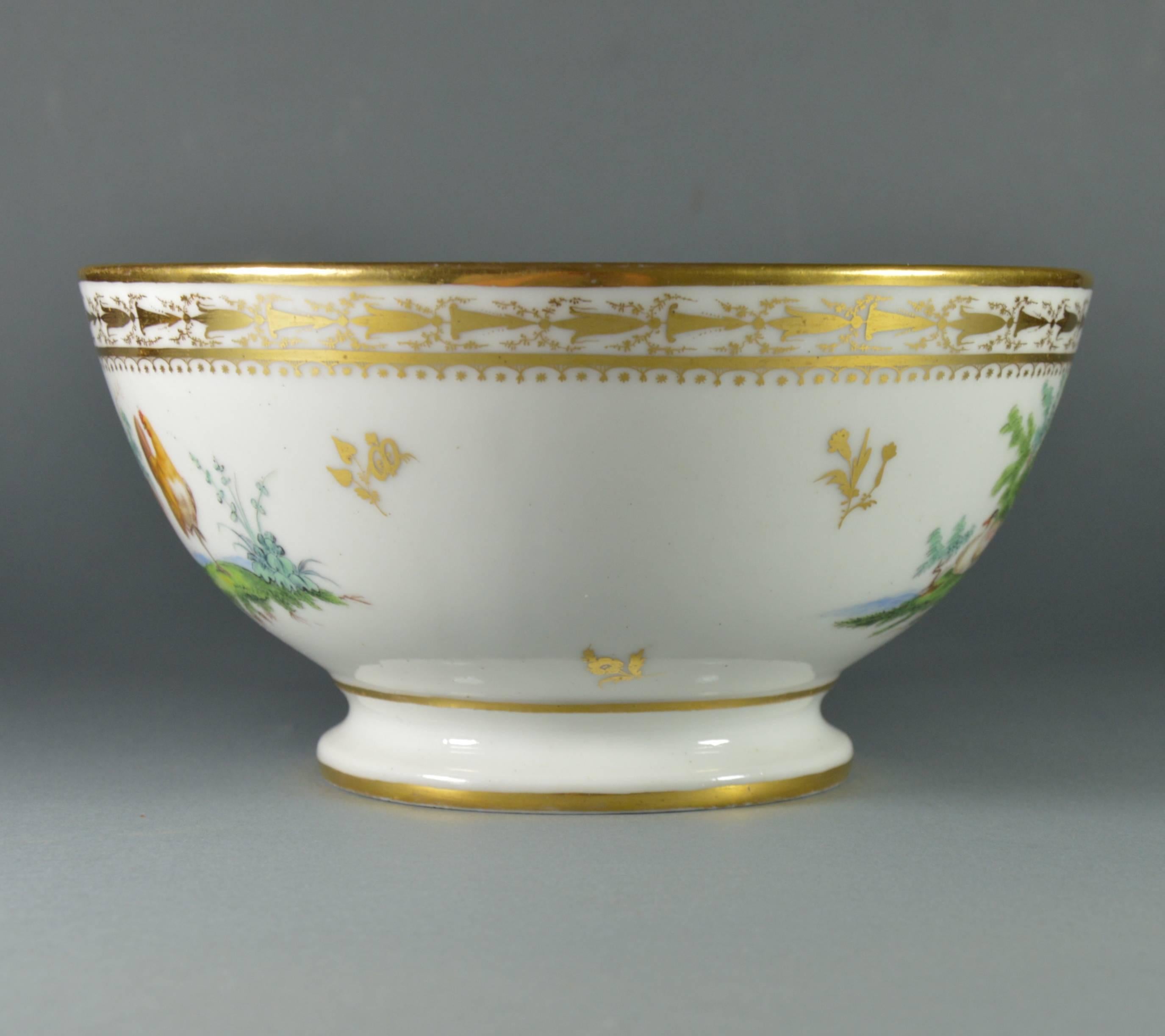Old Brussels Porcelain Slop Bowl by Louis Cretté Manufacture, 19th Century For Sale 3