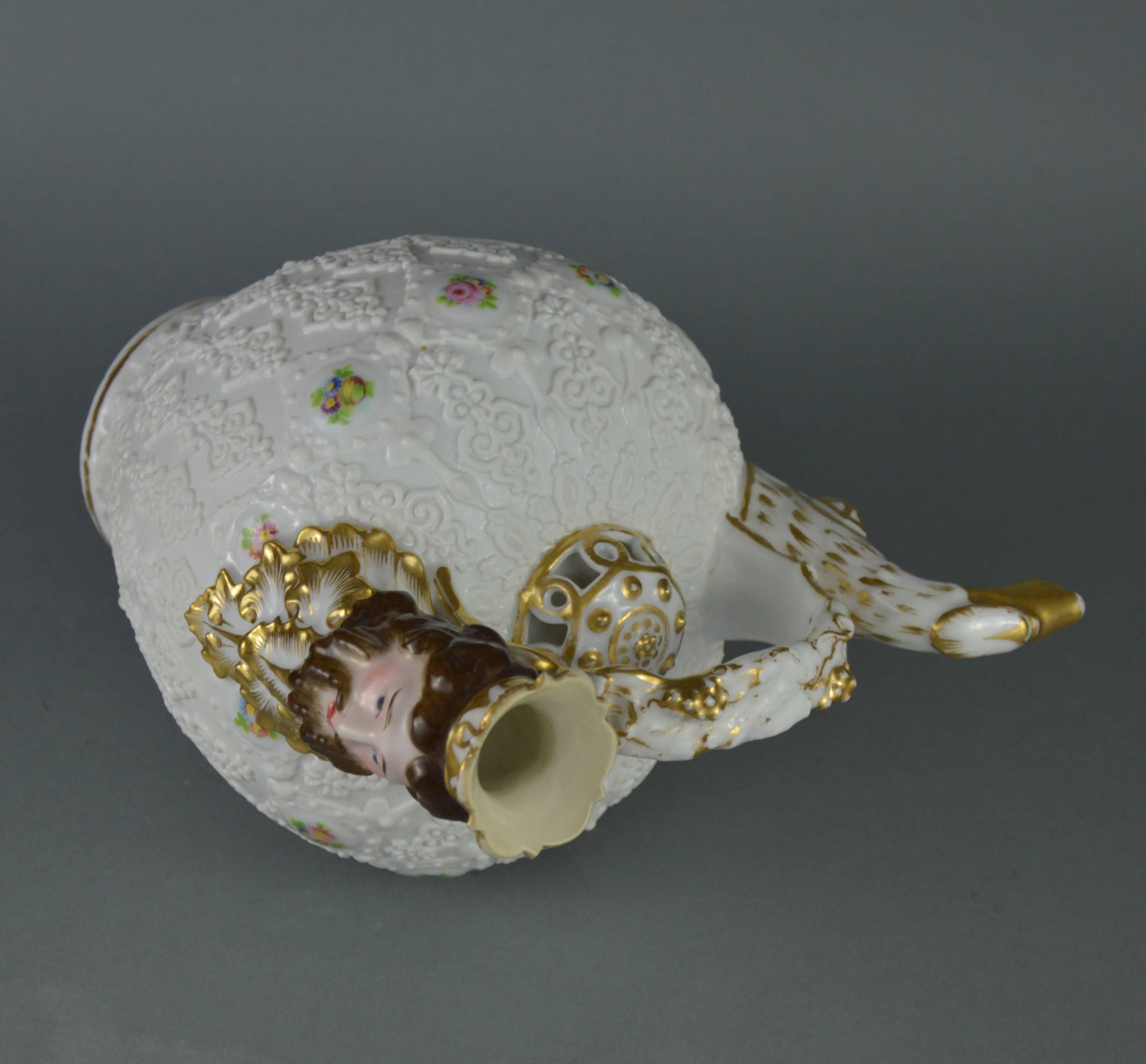 Rare Collectible Porcelain Pitcher, Paris Manufacturer Jacob Petit, 19th Century For Sale 1