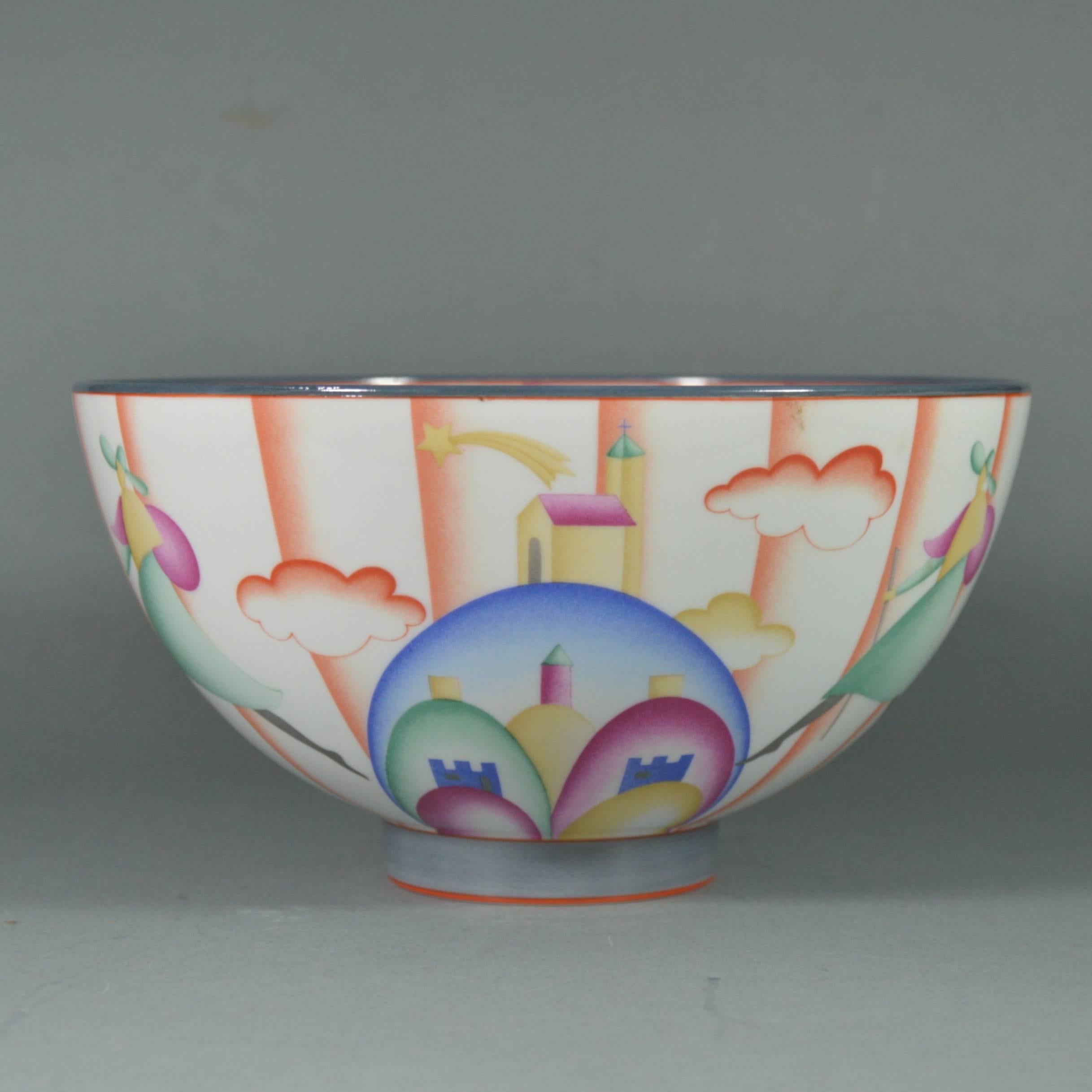 Art Deco porcelain bowl - Il Pellegrino di Montesanto by Gio Ponti (1891-1979), circa 1925.