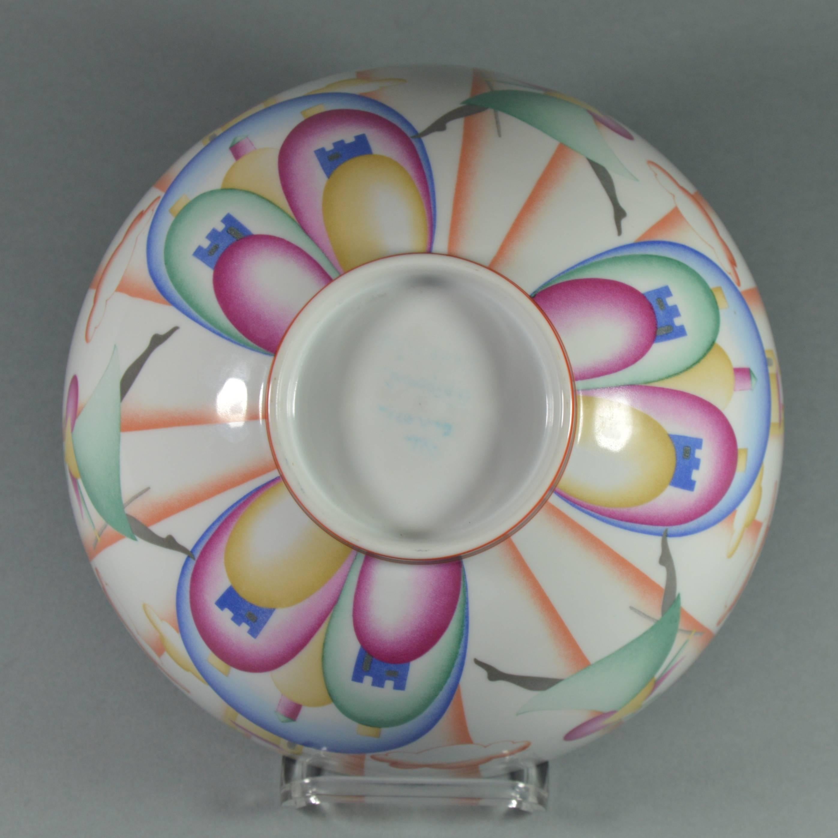 Gio Ponti Art Deco Porcelain Bowl Il Pellegrino di Montesanto, 1925 For Sale 4