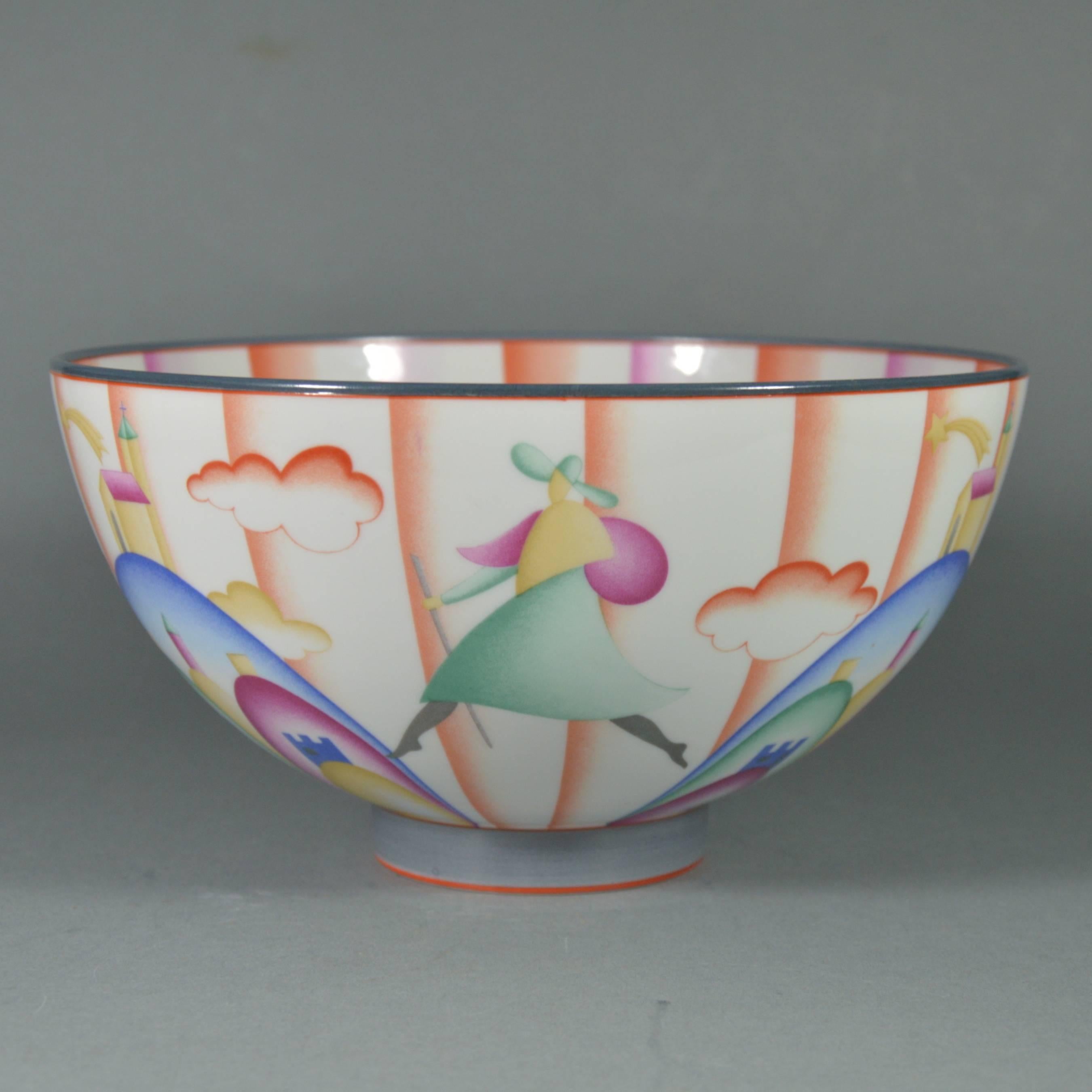 Italian Gio Ponti Art Deco Porcelain Bowl Il Pellegrino di Montesanto, 1925 For Sale