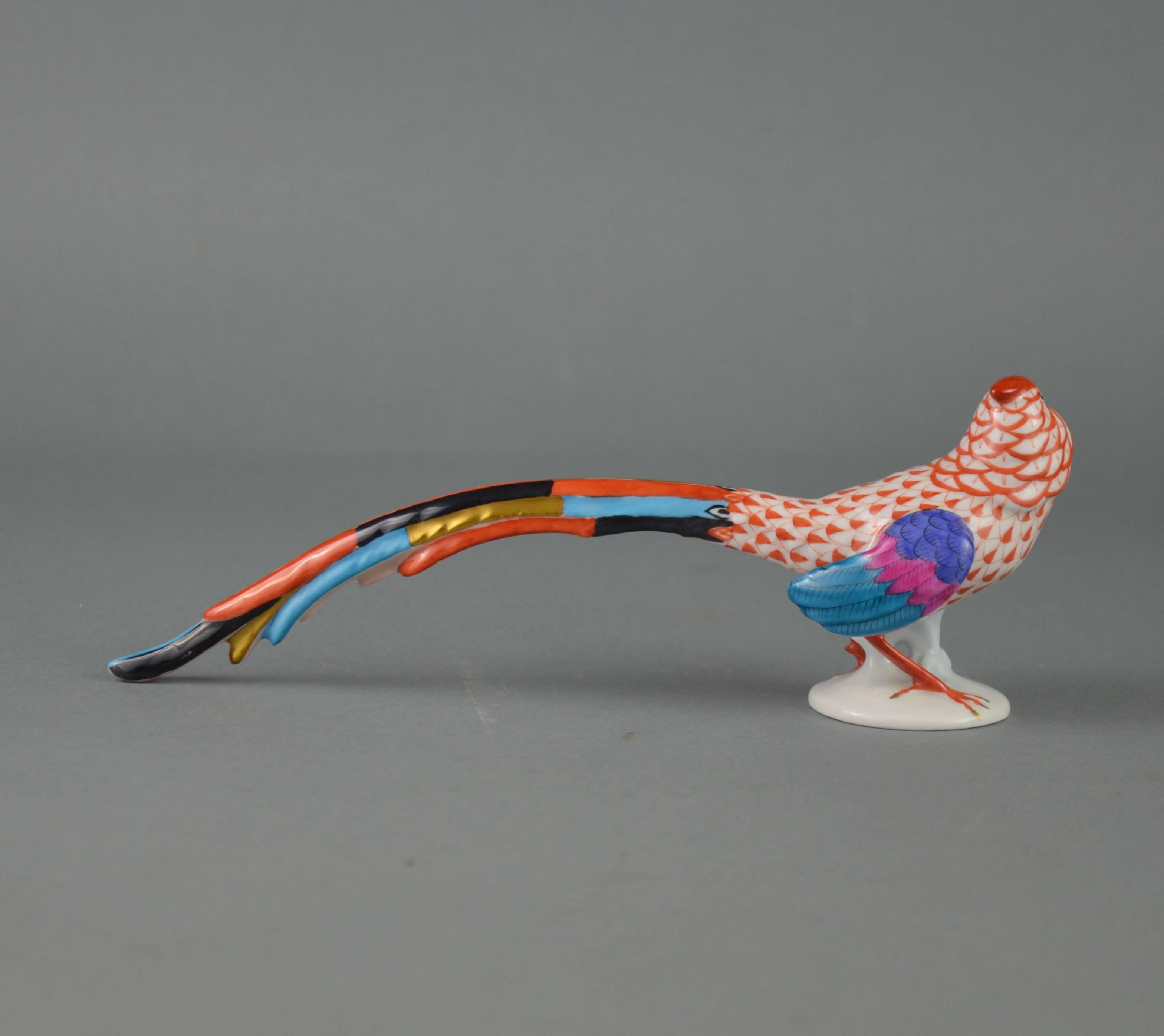 Herend Porcelain Pheasant Figurine Fishnet Patten In Excellent Condition In Brussels, BE