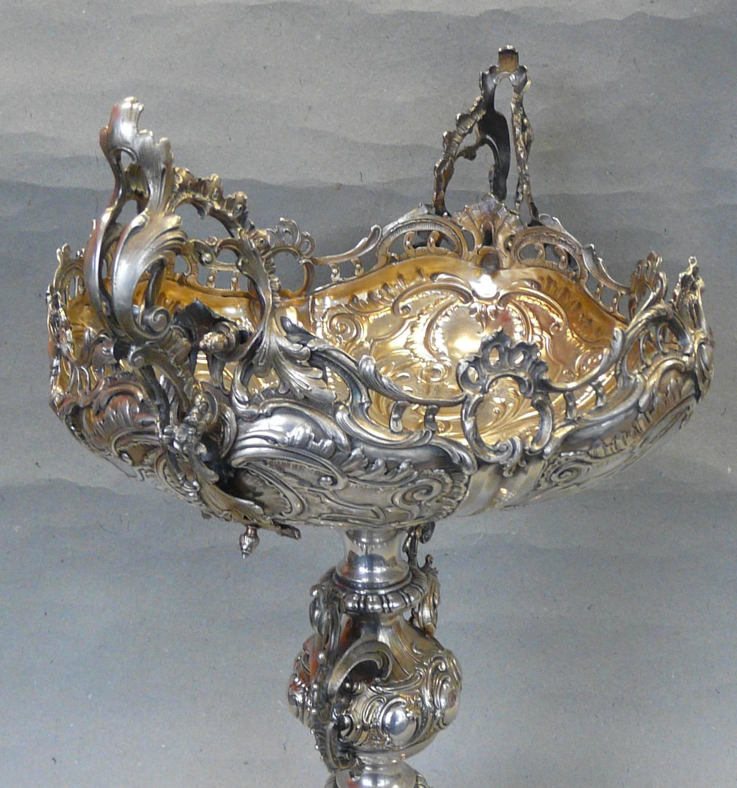 Large Late 19th Century Baroque Style Silver Plated Centrepiece 2