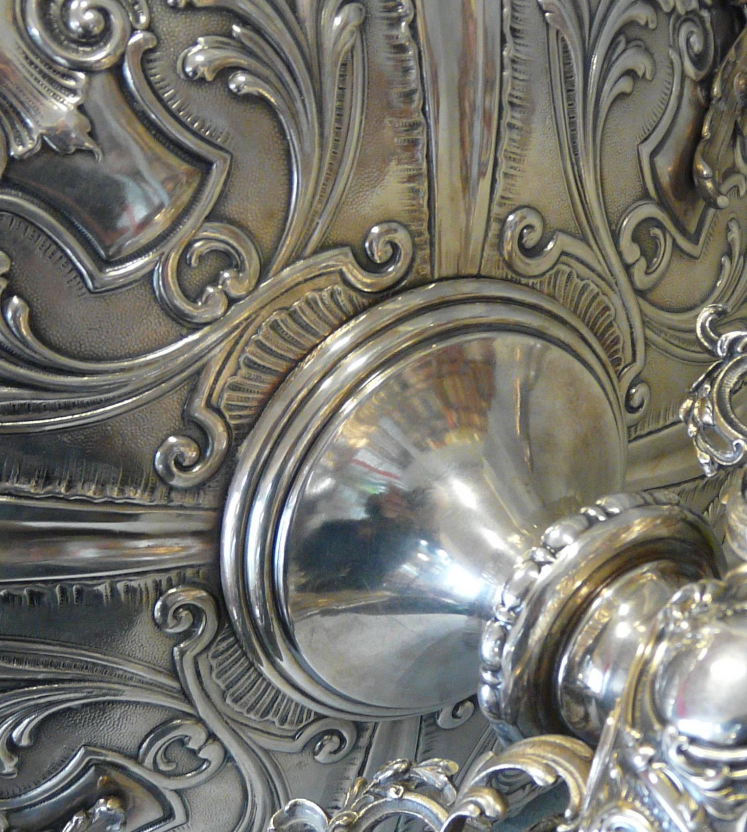 Large Late 19th Century Baroque Style Silver Plated Centrepiece 3