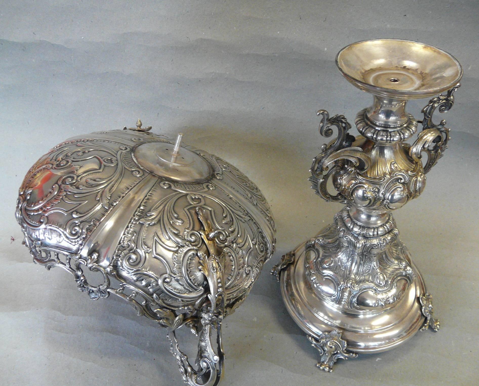 Large Late 19th Century Baroque Style Silver Plated Centrepiece 5