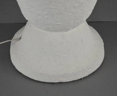 Large Art Deco White Plaster Cast Floor Lamp, 1940s