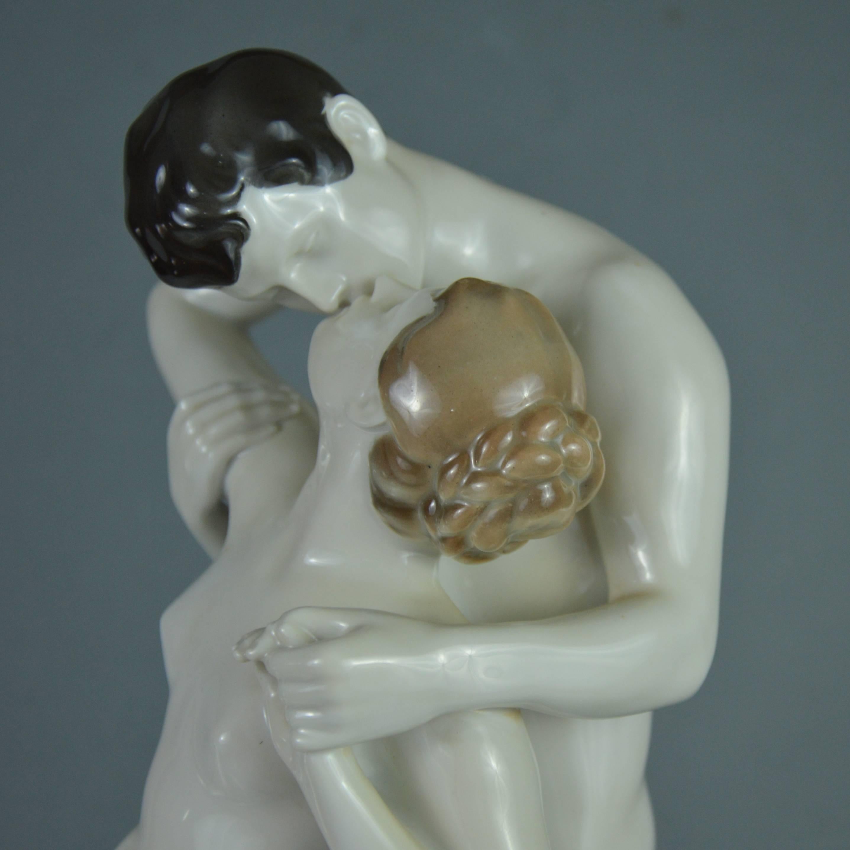 Jugendstil-Skulptur aus Rosenthal-Porzellan, Frühling der Liebe, Richard Aichner, 1918 (Gegossen)