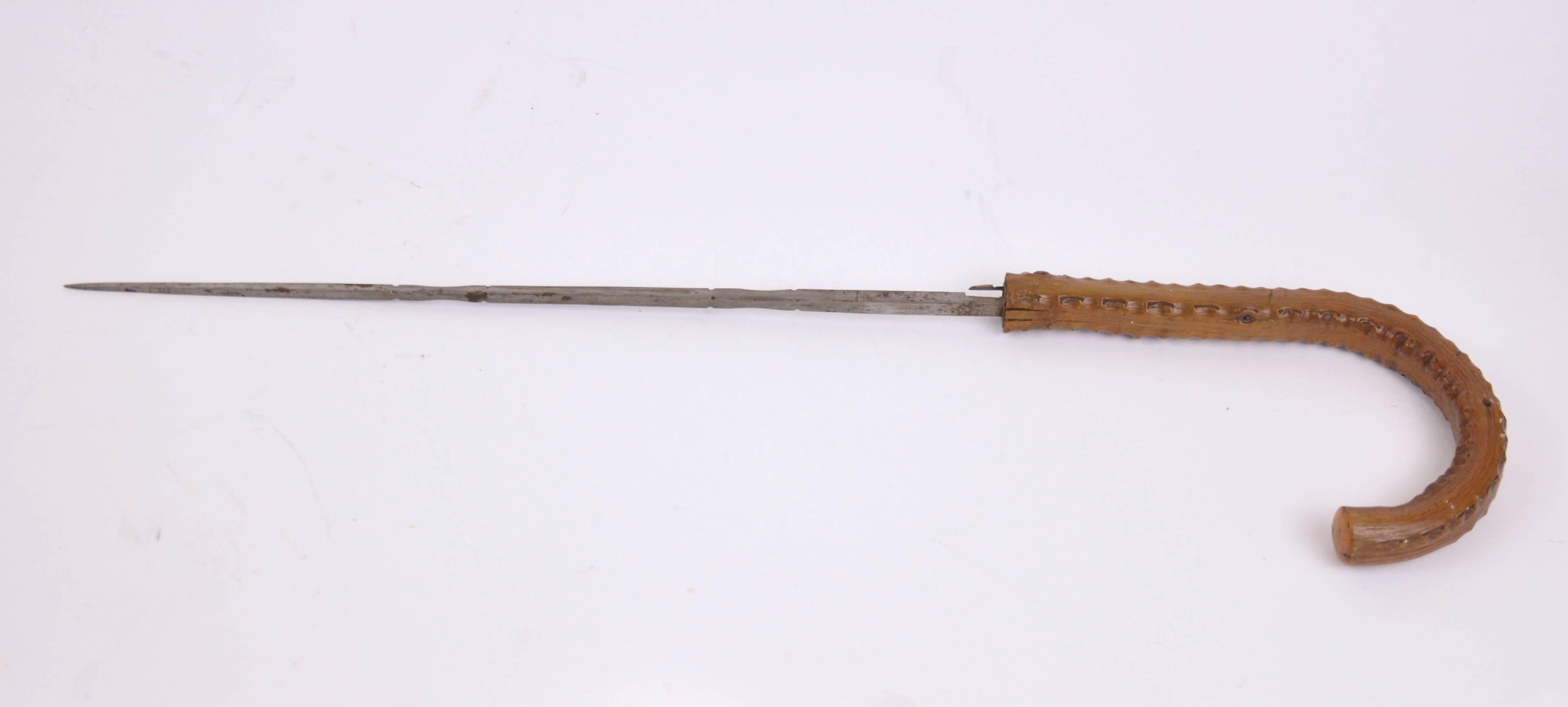 20th Century Antique Gentleman's Wooden Sword Cane
