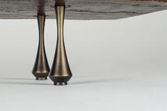 Low Table in Antique Single Slap Hardwood with brass base, by P. Tendercool