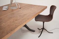 Bespoke Partner Desk with Two Slabs of Antique Hardwood, by P. Tendercool