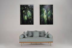 Bespoke Love-Seat in Brass and Reclaimed Teak Frame, by Tendercool