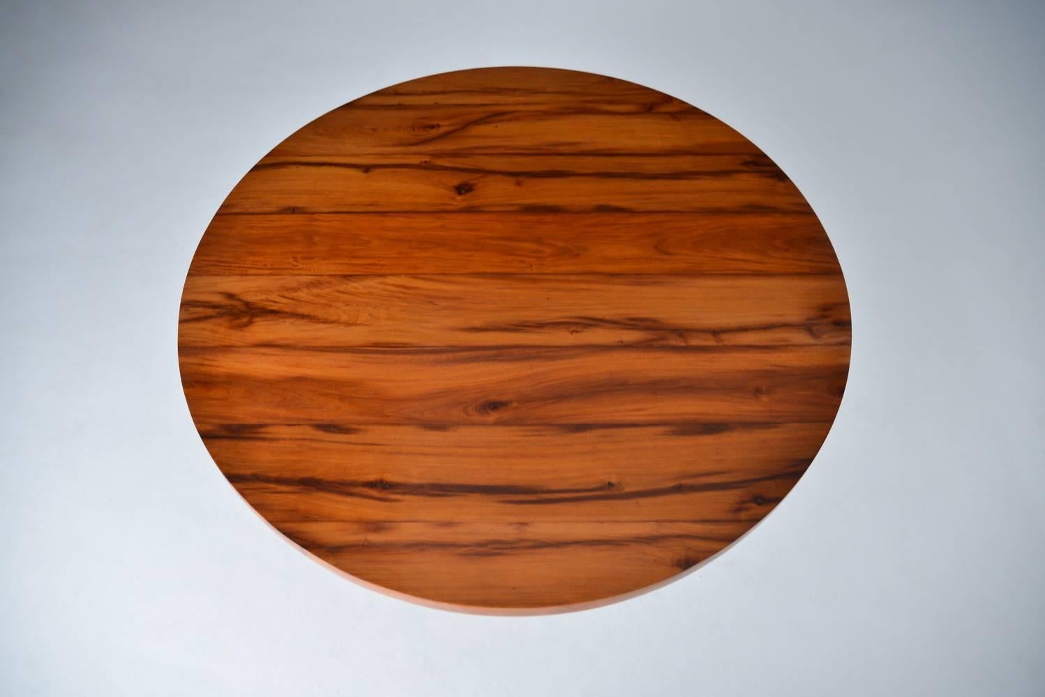 Minimalist Bespoke Reclaimed Hardwood Round Table, by P.Tendercool For Sale