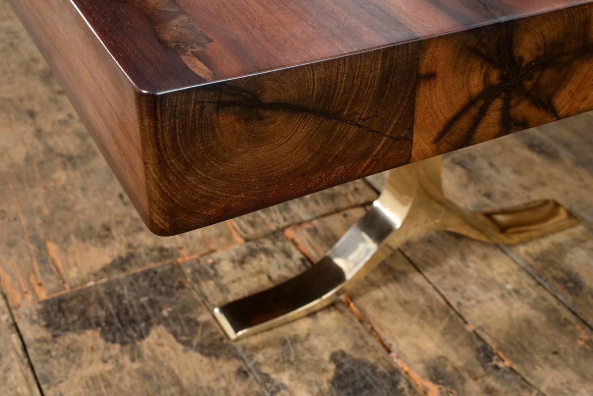 Minimalist Bespoke Reclaimed Hardwood Table, by P. Tendercool For Sale