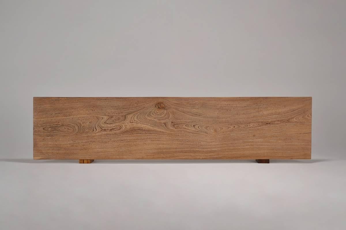Antique Hardwood Console Table on Sand-Cast Base by P. Tendercool For Sale 1